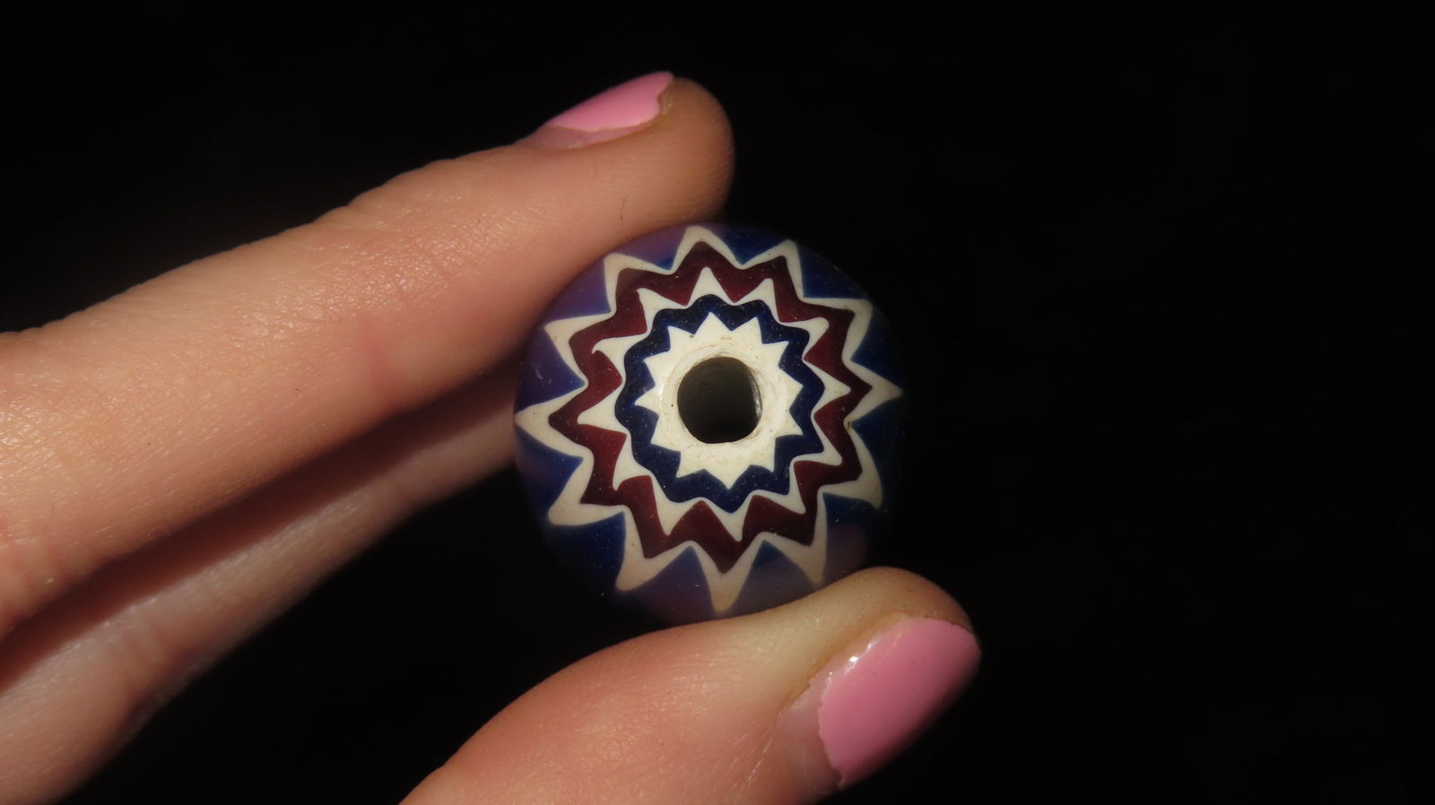 One Large Chevron Bead, 1 1/2" - 4