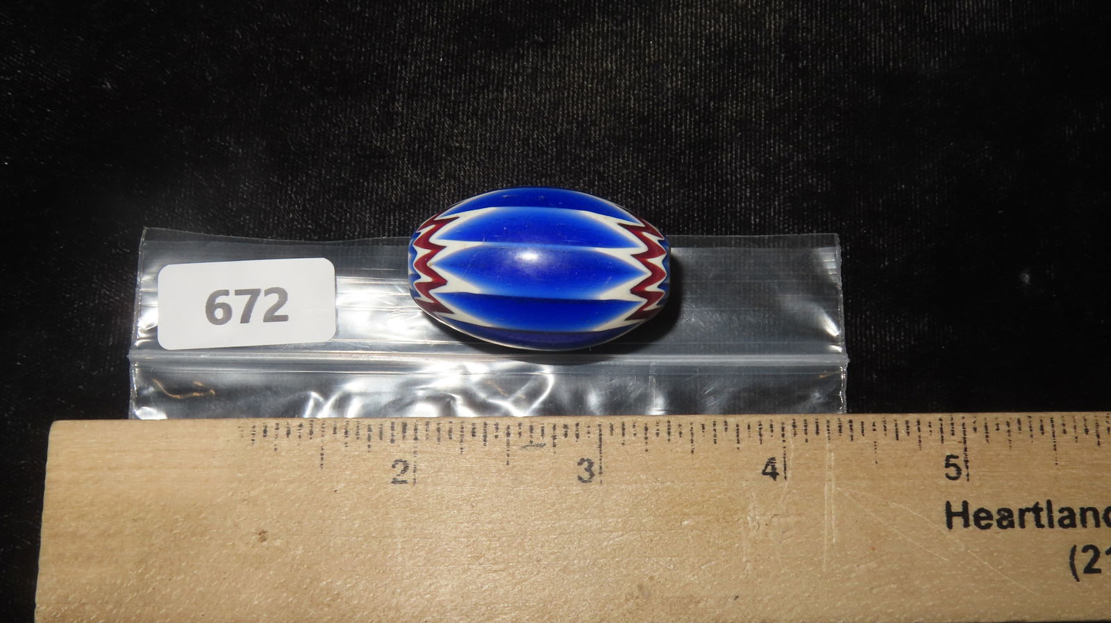 One Large Chevron Bead, 1 1/2" - 8