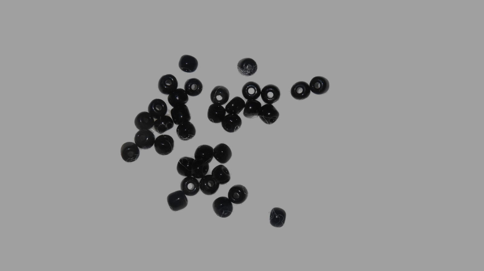 Selection of Small Black Glass Trade Beads Found in a cache in Georgia: Selection of Small Black Glass Trade Beads Found in a cache in Georgia