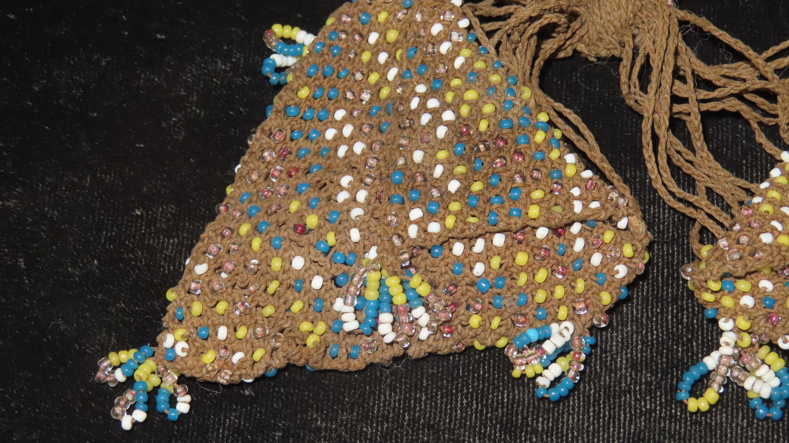 Historic Beadwork Hanging Double Pouch - 7