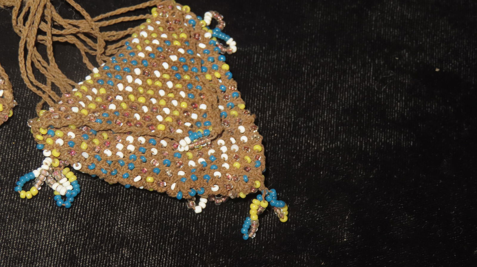 Historic Beadwork Hanging Double Pouch - 8