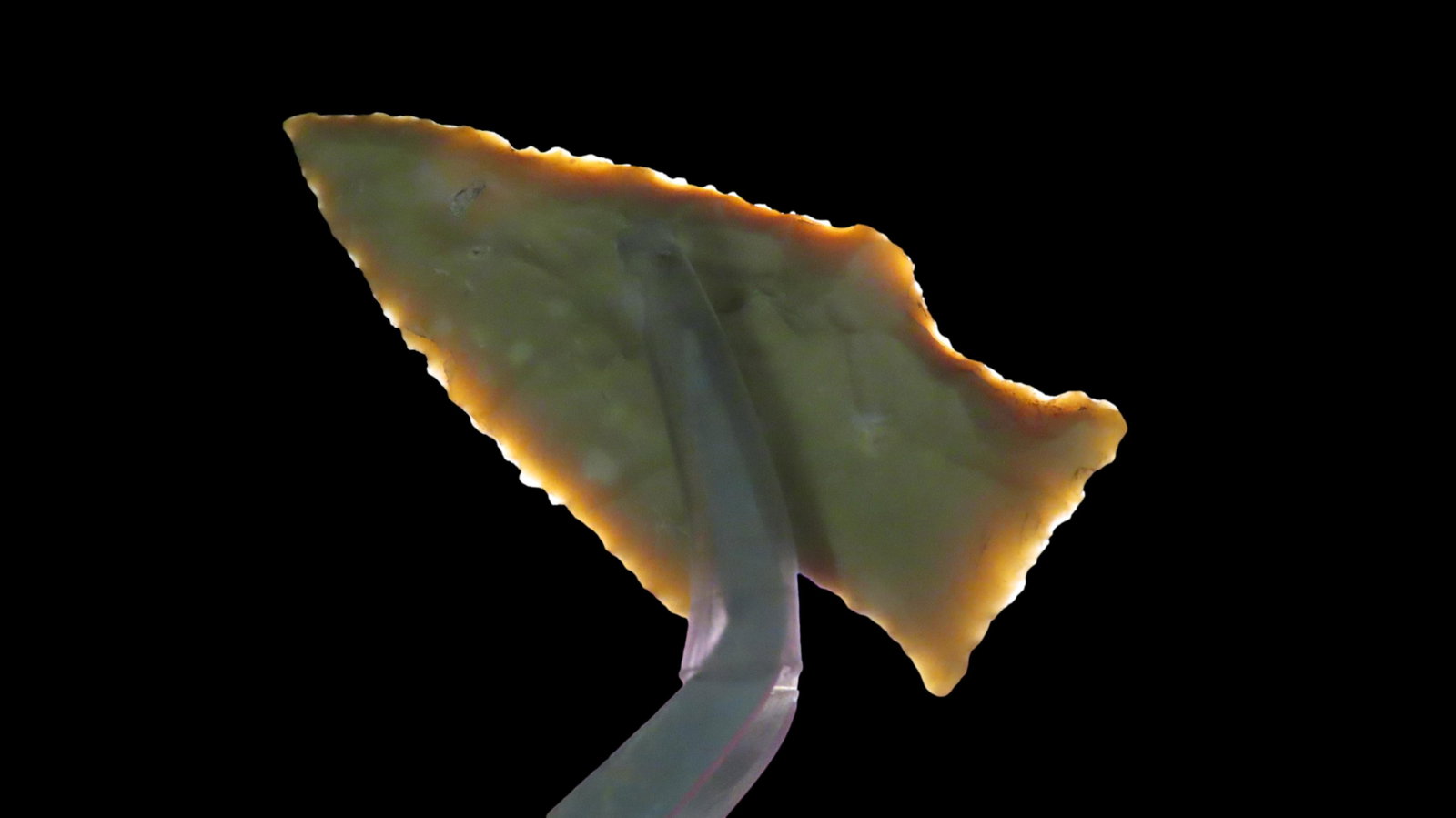 1 7/8" Lightly Serrated Semi-Translucent Texas Arrowhead (1 of 5)