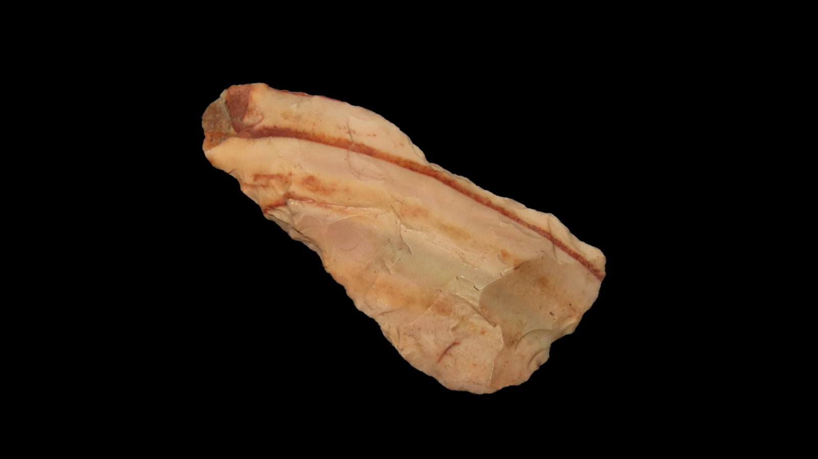 1 5/8" Multi Color Triangle, Found by Jack Schriver, Phelps County, Missouri: 1 5/8" Multi Color Triangle, Found by Jack Schriver, Phelps County, Missouri