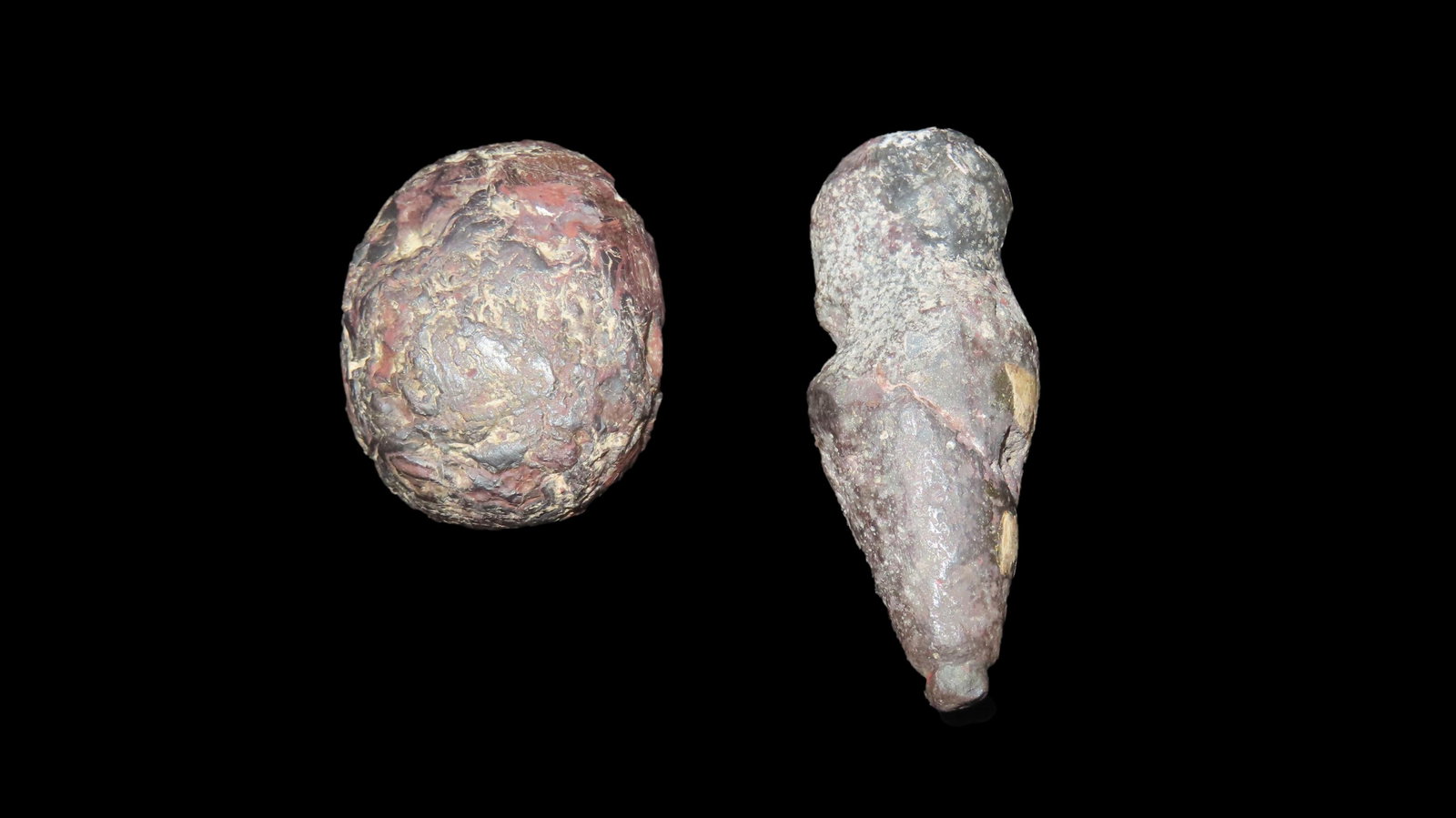 Lot of two Hematite Items, Double grooved Plumment and perhaps a Cone (1 of 3)