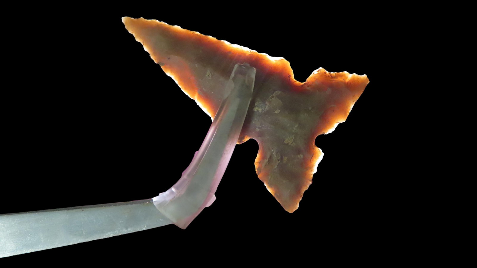 1 7/16" x 7/8" Cahokia, Partain COA, Made of Brown Quartzite, Found in Illinois, Ex. James Hinson (1 of 9)