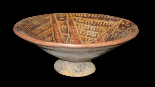 3 1/2" x 8 3/4" Pre Columbian Painted Shamanistic Alien Figures. Tuza Narino Culture. 800 - 1500 CE