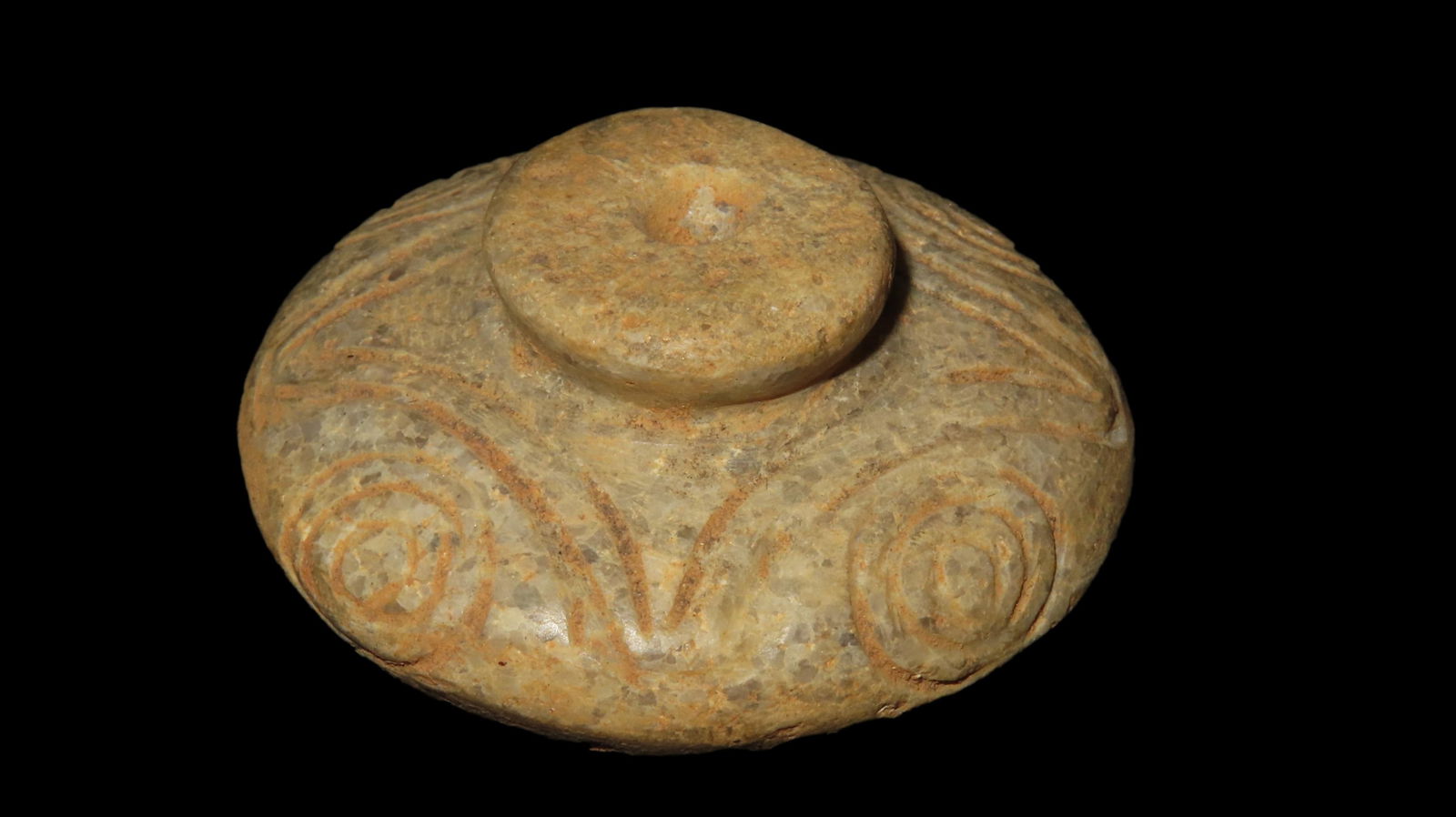 2 5/16" x 1 5/16" Pre Columbian Shaman Engraved Ceremonial Stone. Jadeite. Peru. COA Motley and (1 of 10)