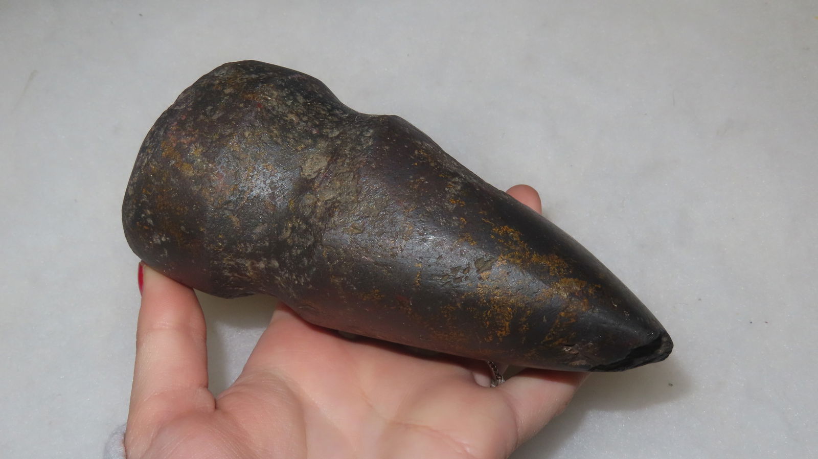 5 3/4” Hematite Full Grooved Axe - 3