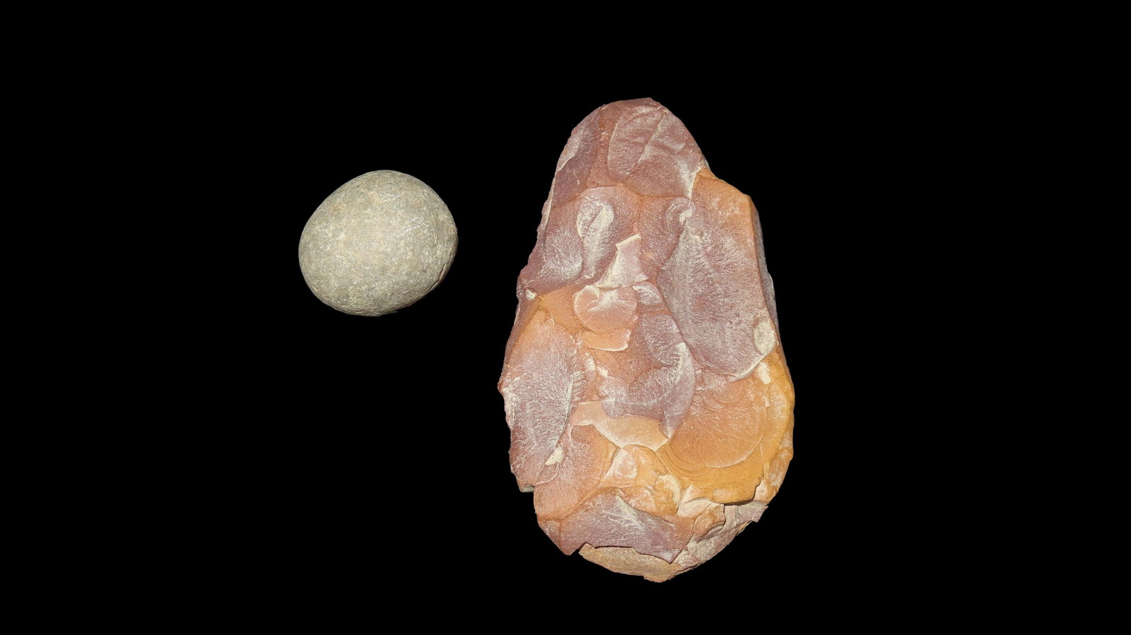 4 1/4” Flint Adz with Game Ball: 4 1/4” Flint Adz with Game Ball