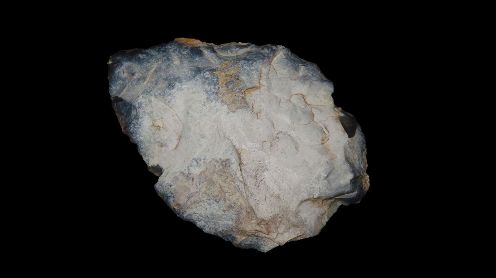 5 1/8” Large Paleo Blade made of Knife River, great white patination on one side (1 of 8)