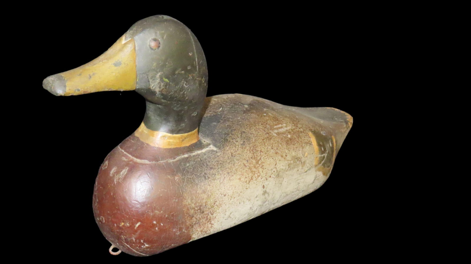 V Type Bottom Factory Mallard Drake Decoy, Original Paint, 14 1/2” (1 of 6)