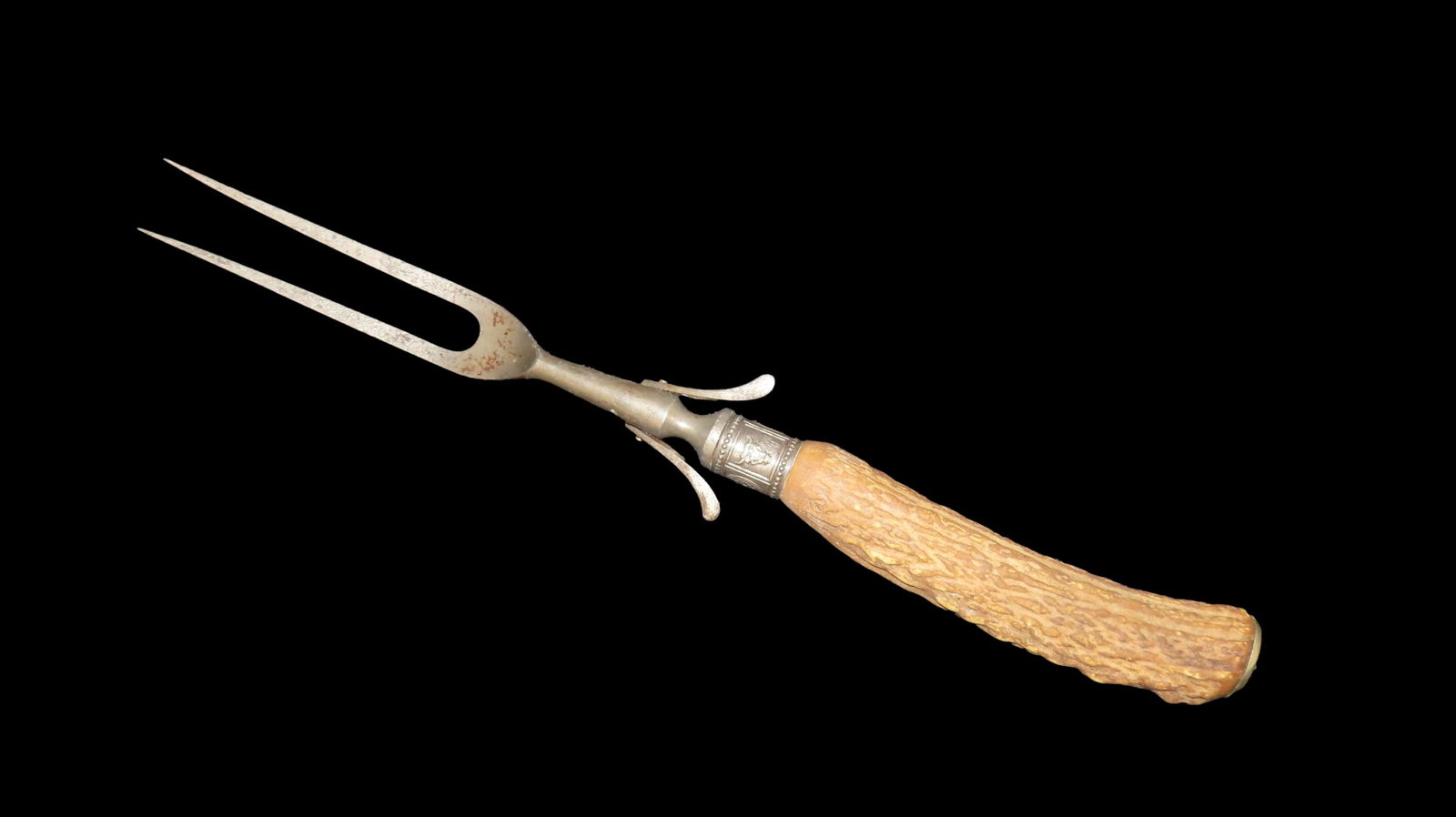 11 1/4” Antler Handle Carving Fork, Russell Greenriver Works maker Mark (1 of 7)