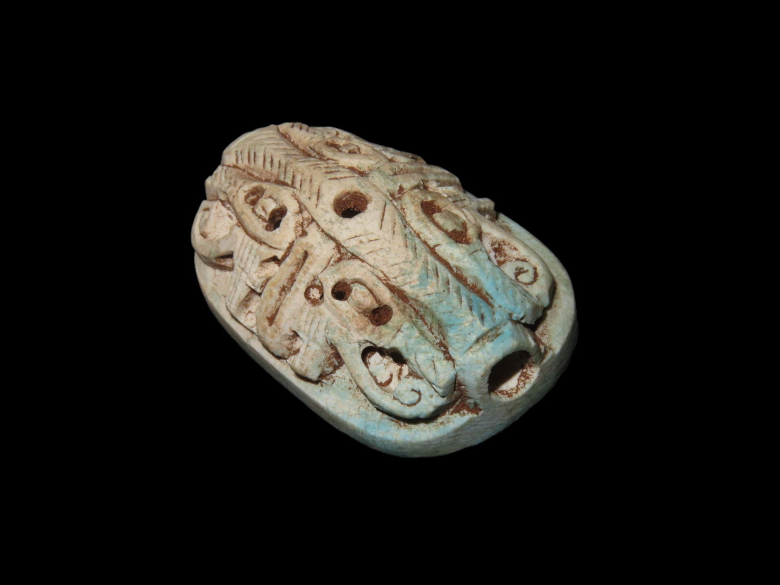 1 3/4" Antique Egyptian Style Enscribed Bottom Eye Horrus Four Sited (1 of 9)