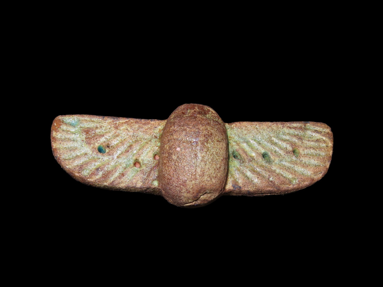 3 5/8" Antique Winged Scarab Ushabti, New Kindom (1 of 6)