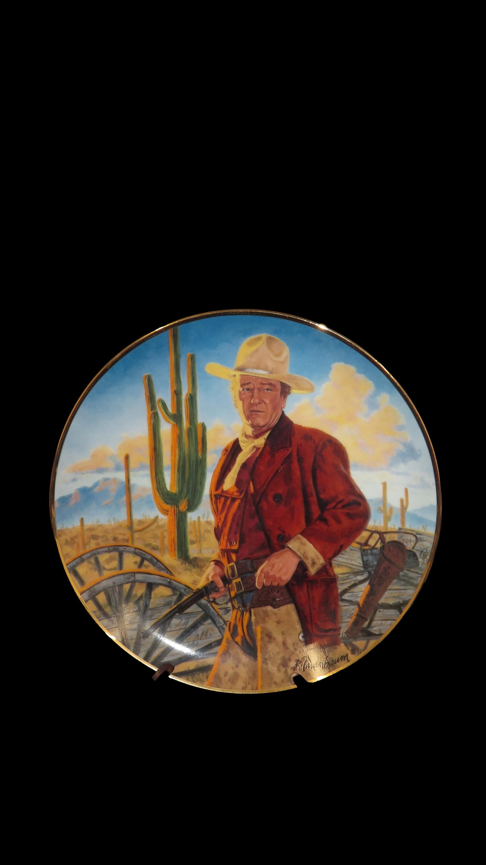 8 1/4" John Wayne Heirloom Collector Plate by Robert Tanenbaum, Champion of the West, The Franklin (1 of 10)