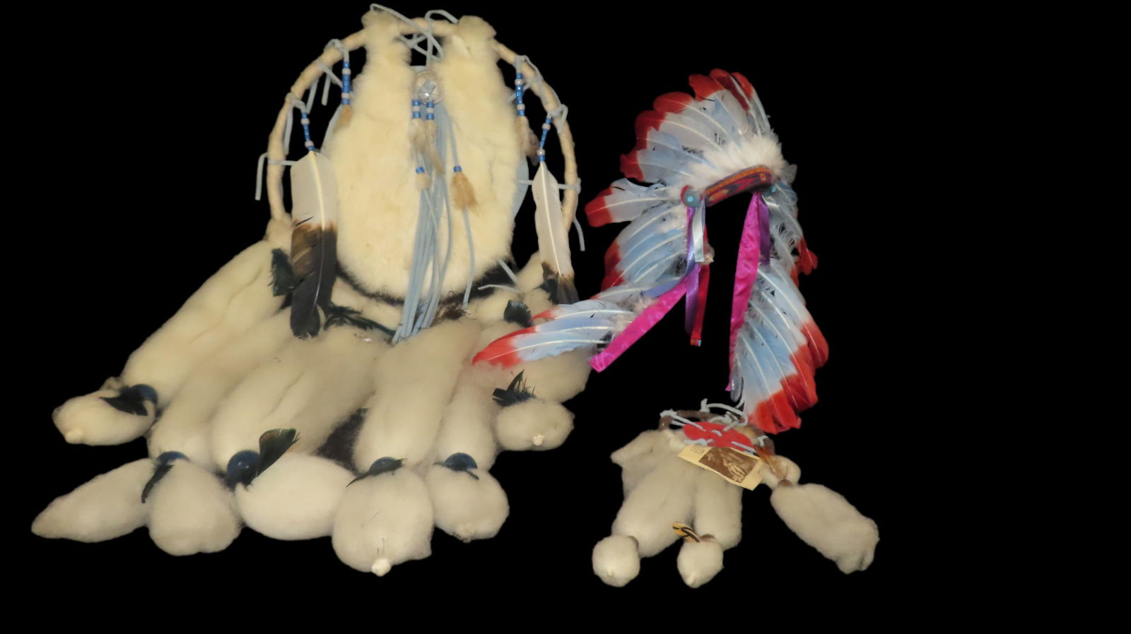 Lot of 2 Native American Style Dream Catchers and 1 Native American Style Headdress (1 of 9)