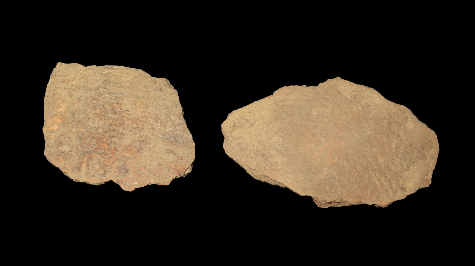 Lot of 2 Woodlan Jersey Bluff Pottery Shards, Nutwood Illinois (1 of 3)