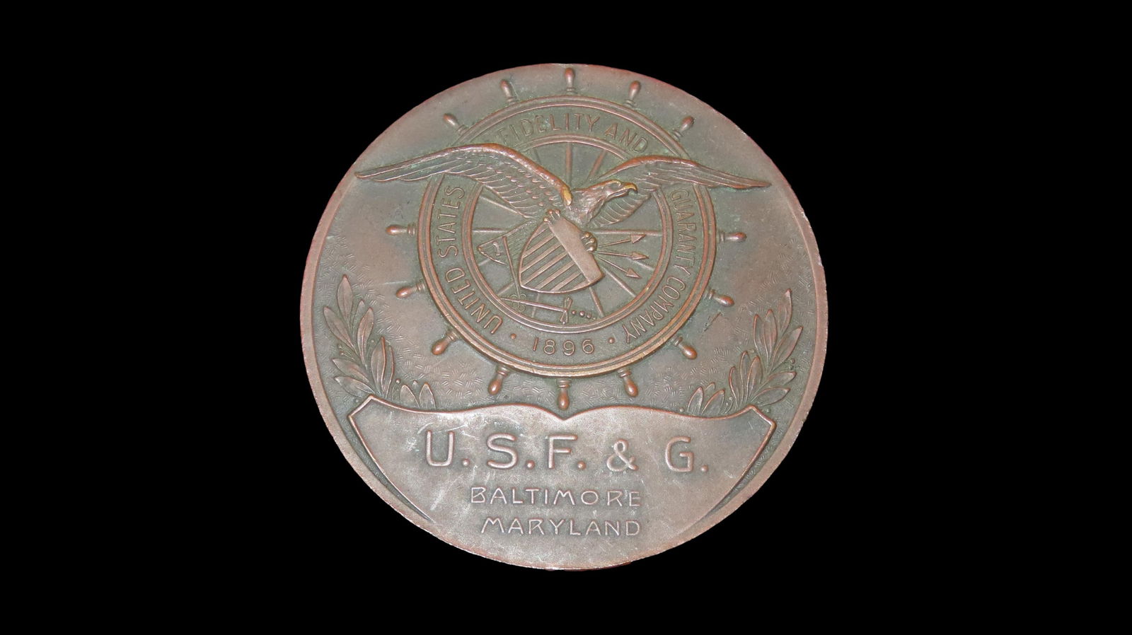 3" Table Metal, U.S.F. & G. Baltimore, MD, United States Fidelity and Guarantee Company, 50 Years of (1 of 3)