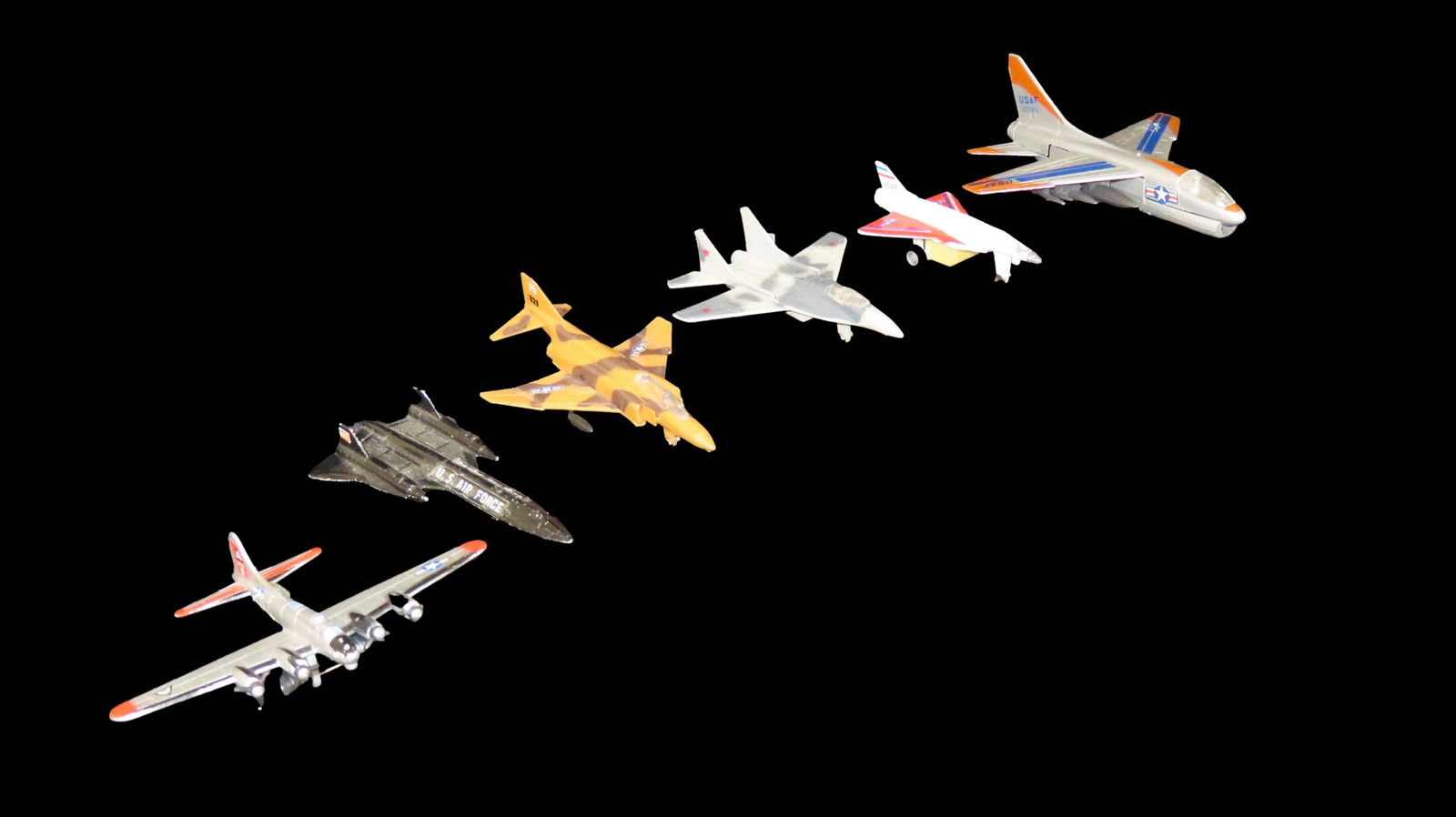 Lot 6 of US Military Jet Metal Toy Airplanes (1 of 4)