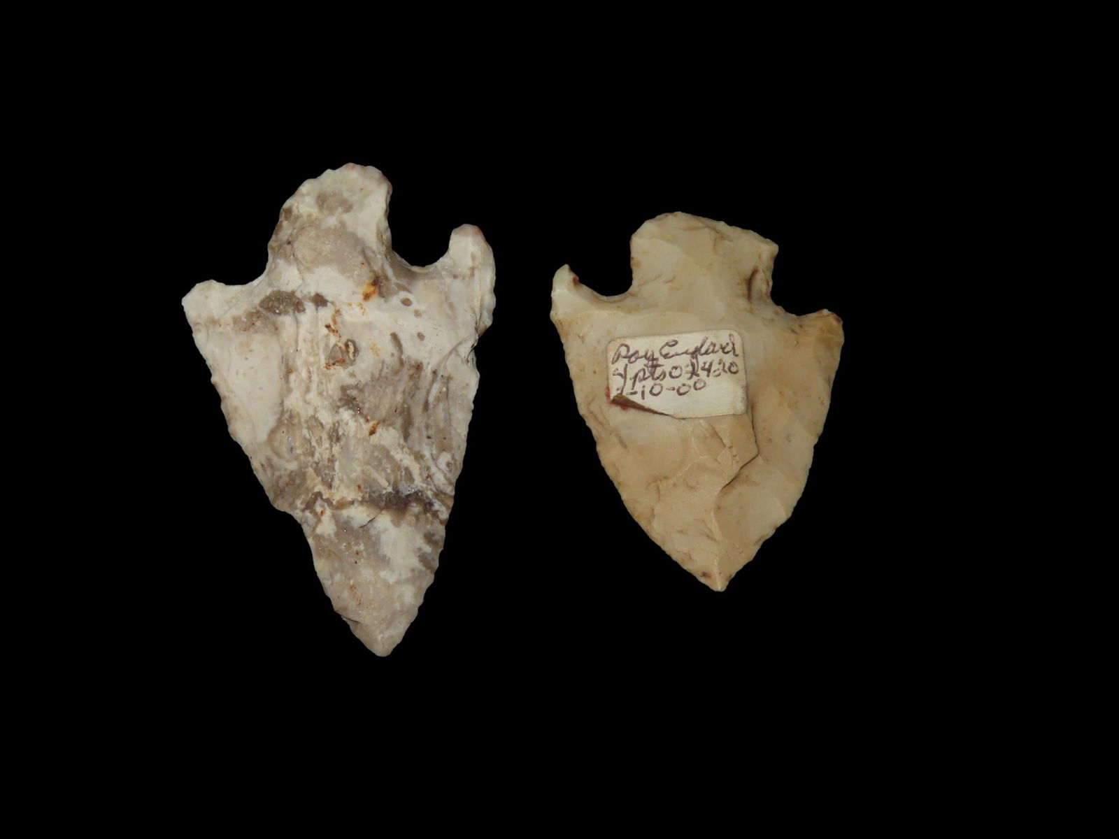 Lot of 2 Mellville Points, the largest is 2 7/8", St. Charles Co., Missouri (1 of 3)