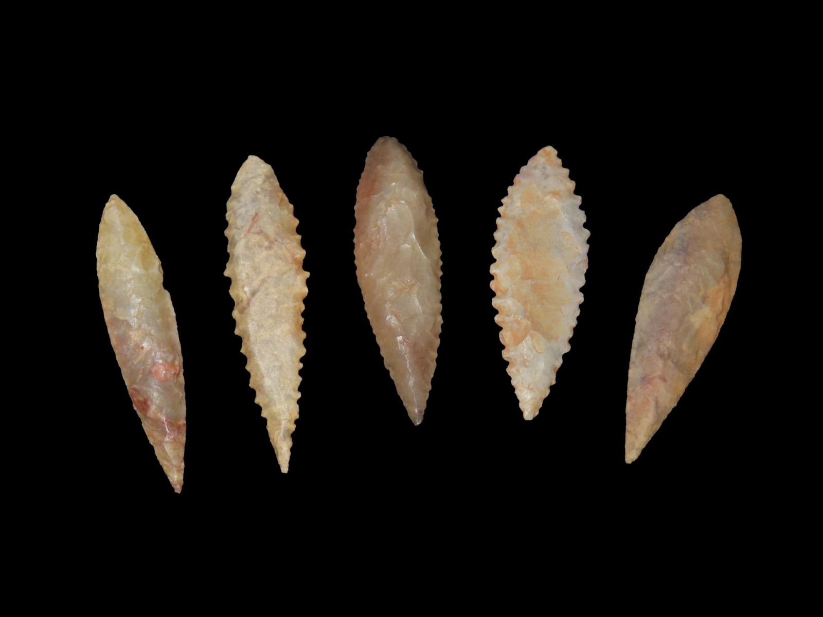 5 Neolithic Points, Great Serrations and Excellent Workmanship, Sahara Desert (1 of 3)