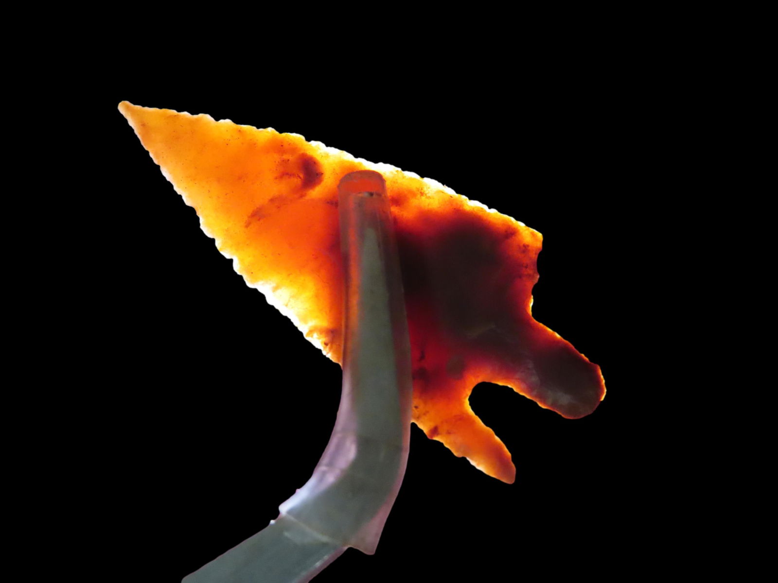 Lot of 4 Stemmed and Eared Neolithic Points, Sierra Desert: Lot of 4 Stemmed and Eared Neolithic Points, Sierra Desert