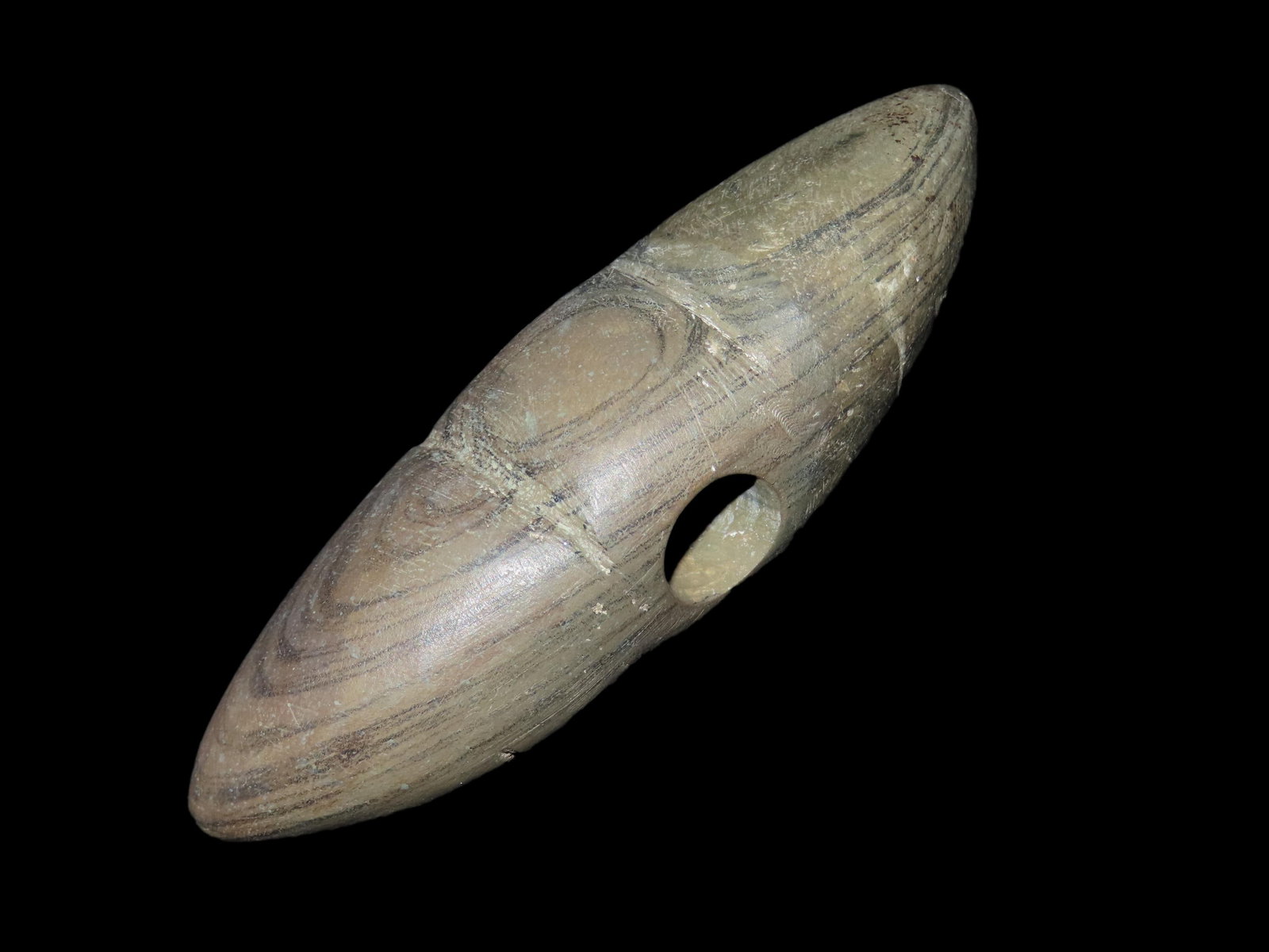 3 5/8" Slate Pick, Bannerstone, Found in Ohio, Restoration on one side (1 of 8)