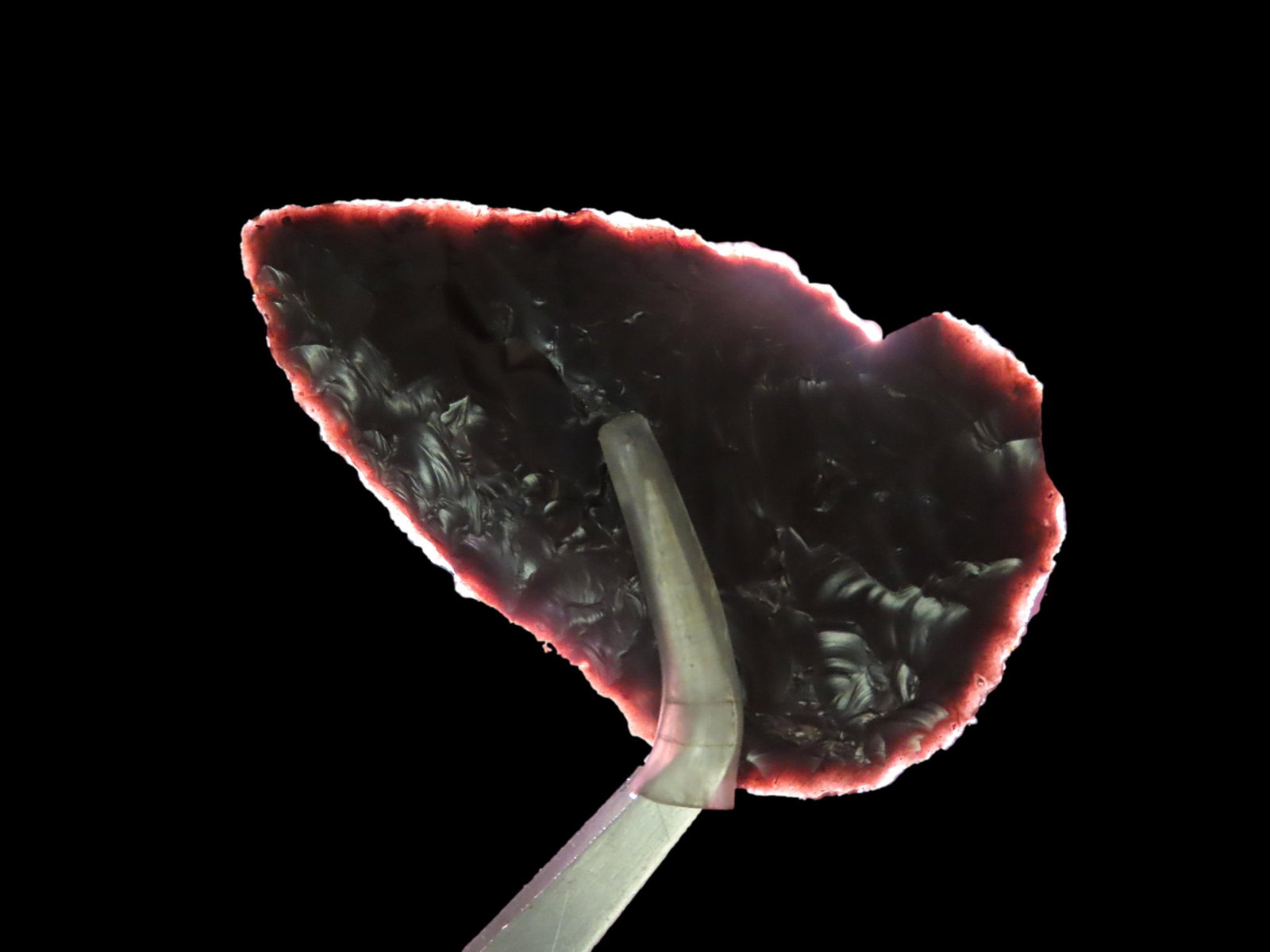 2 3/8" Columbia River Blade, Dark Brown Agate, Oregon, Ex Kevin Cordeiro (1996), Ex Jim Lee: 2 3/8" Columbia River Blade, Dark Brown Agate, Oregon, Ex Kevin Cordeiro (1996), Ex Jim Lee Collection, Ex Jerry Dickey