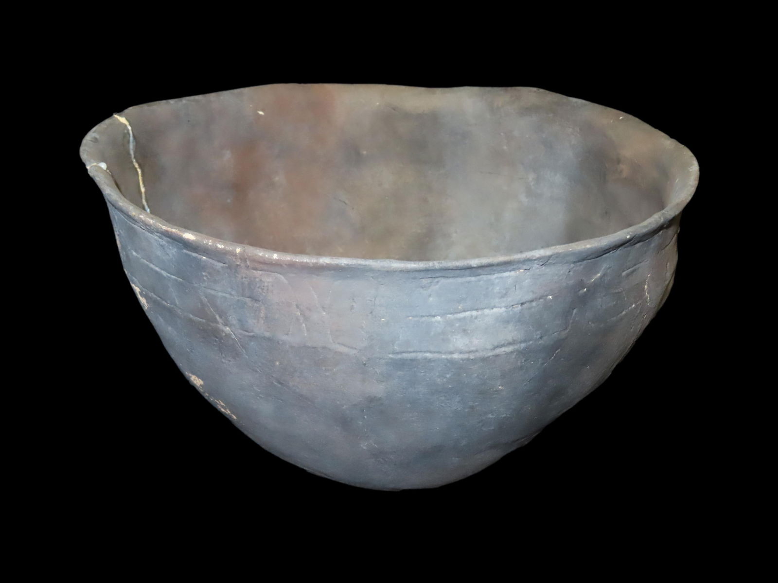 10 1/2" Large Pre-Columbian Pottery Bowl, Broken and Glued: 10 1/2" Large Pre-Columbian Pottery Bowl, Broken and Glued