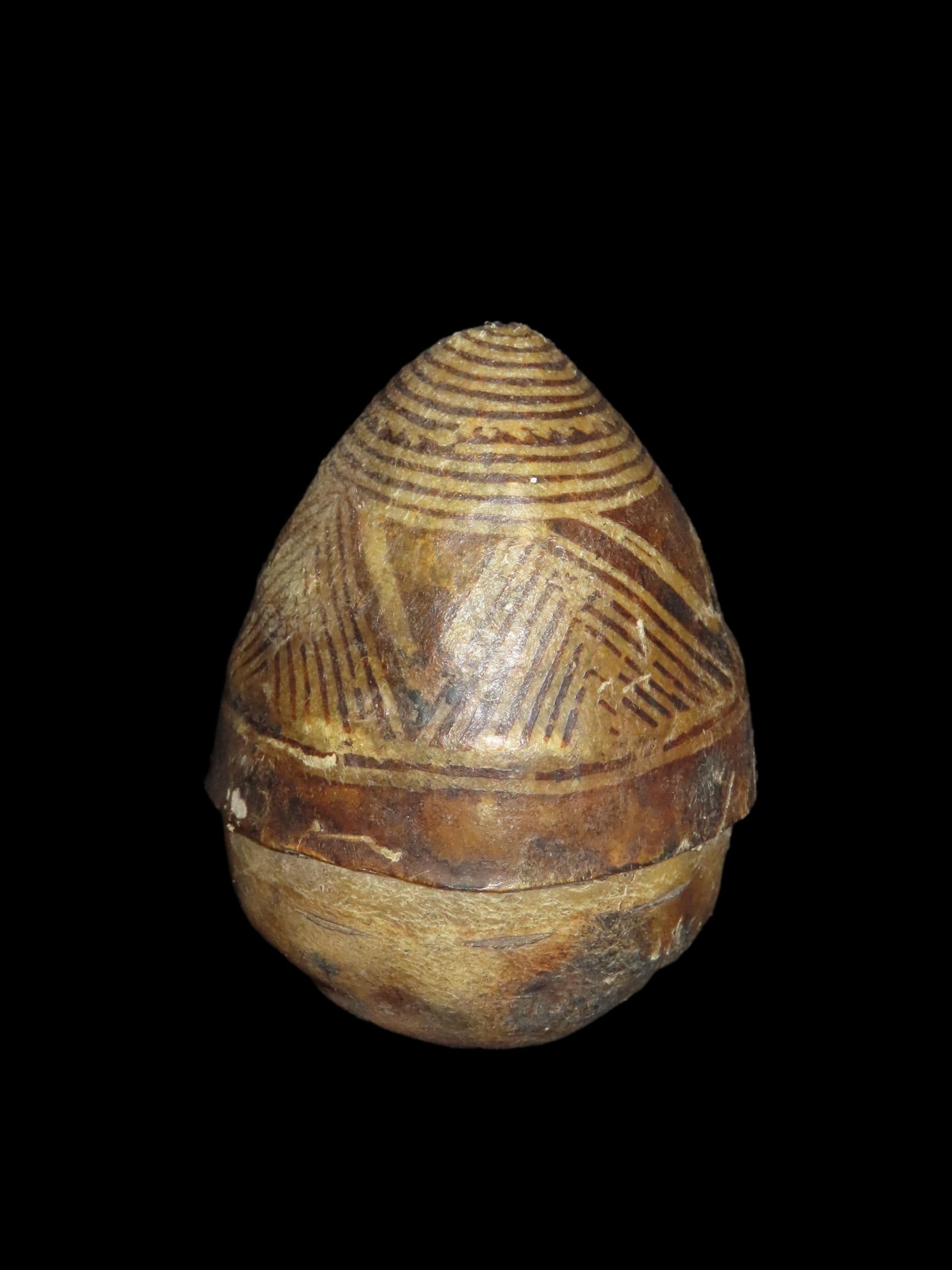 3 1/2" Tall Corn Egg Effigy, Animal Skin, Pre Columbian Parishable: 3 1/2" Tall Corn Egg Effigy, Animal Skin, Pre Columbian Parishable