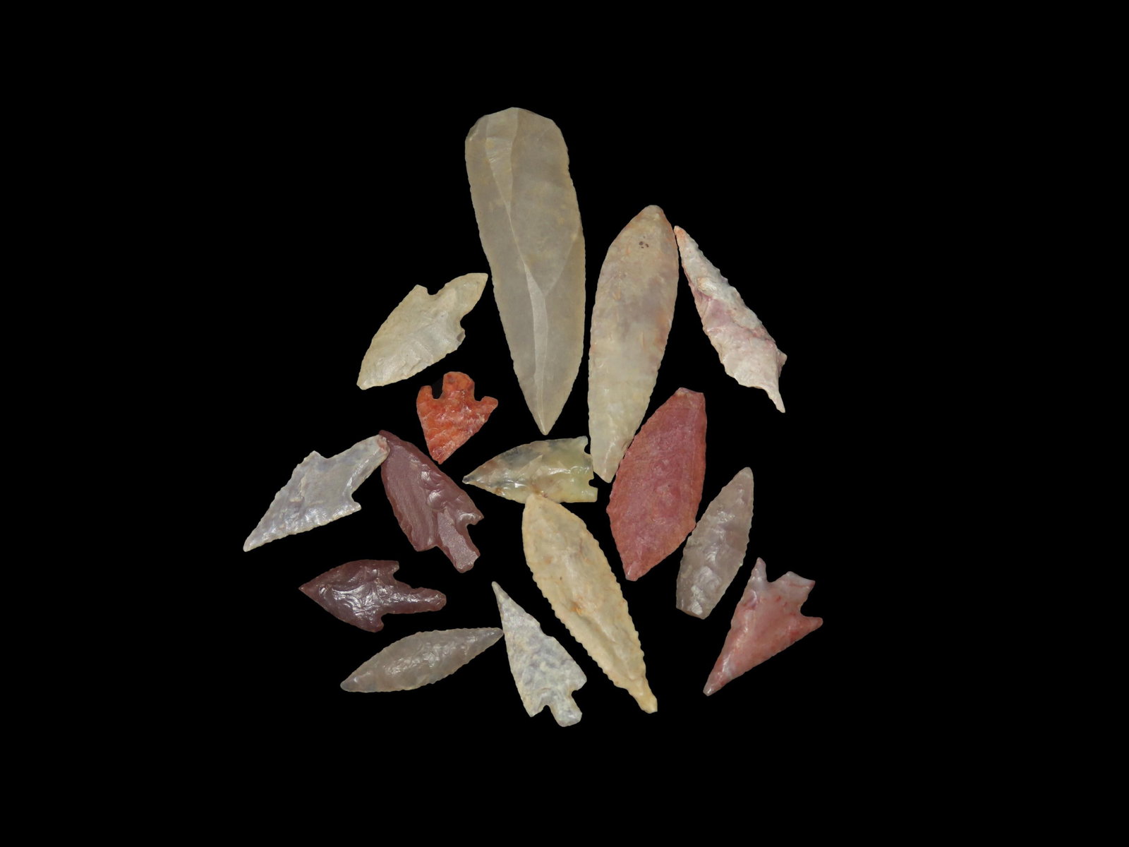 15 Arrowheads, Saharan Neolithic, Sahara Desert, 4000 - 6000 Years BP: 15 Arrowheads, Saharan Neolithic, Sahara Desert, 4000 - 6000 Years BP