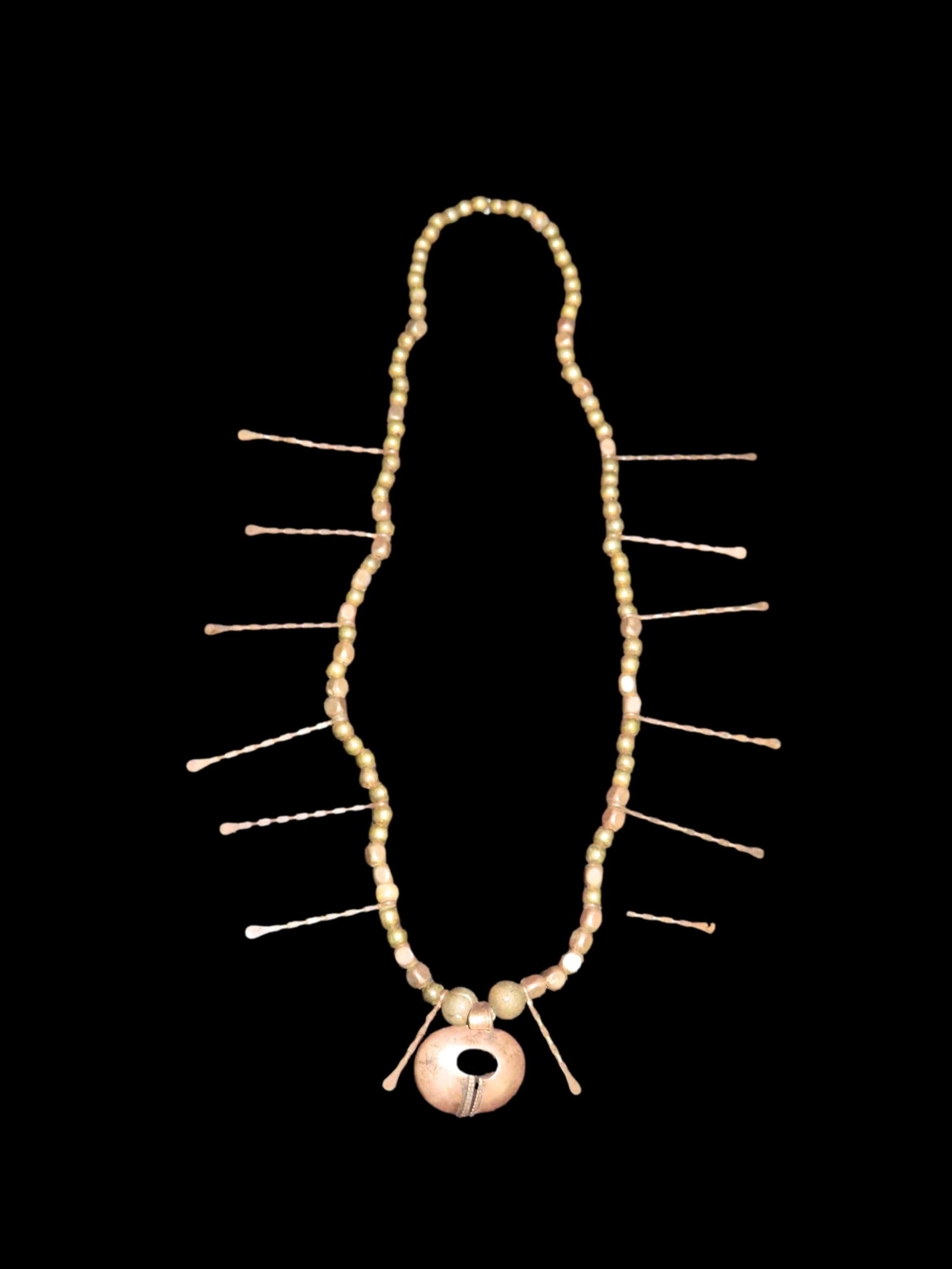 24" long Pre Columbian Copper Necklace, Brazil: 24" long Pre Columbian Copper Necklace, Brazil