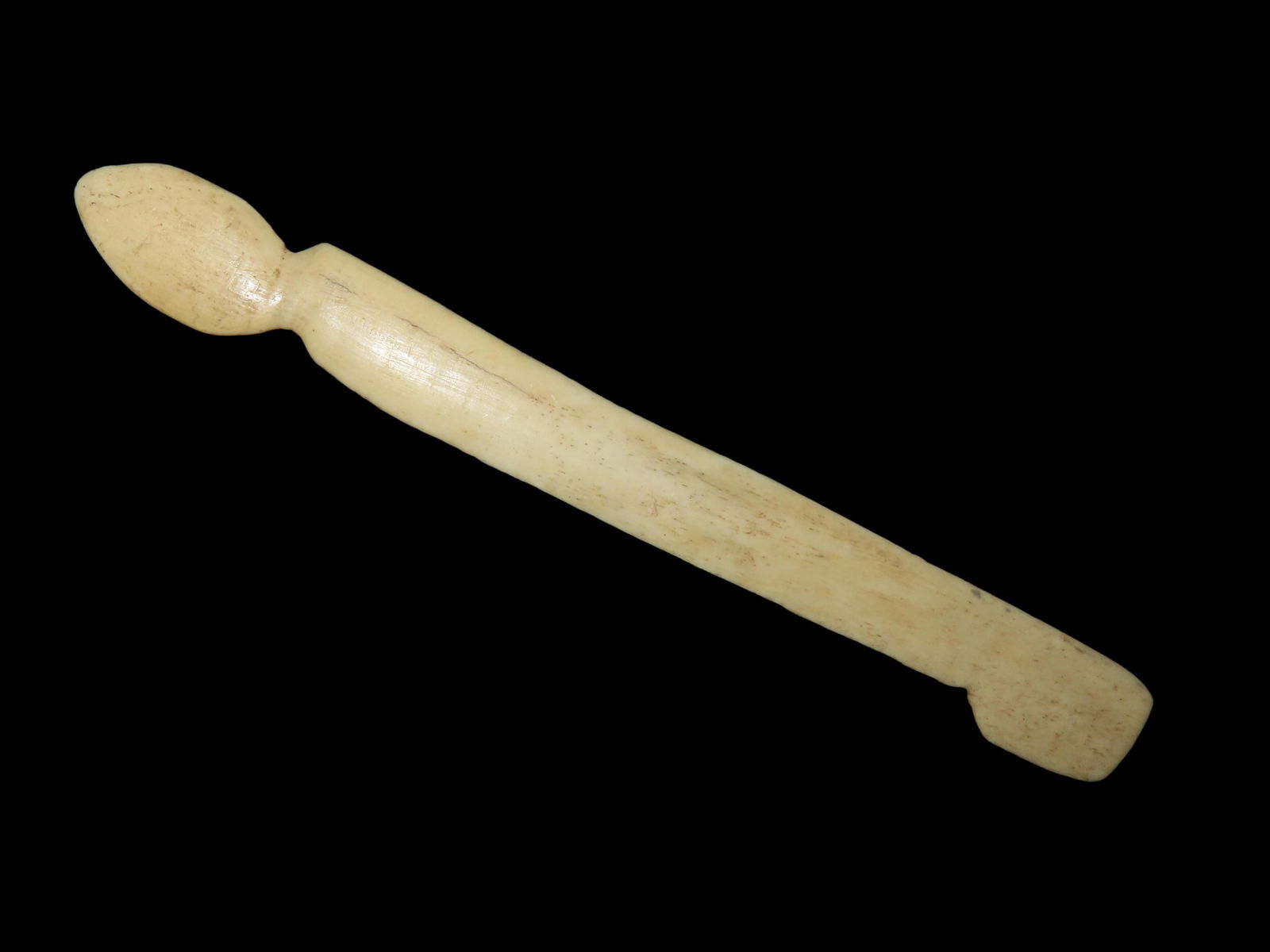 7 1/4" Alaskan Bone Tool. St Lawrence Island, Alaska. Ex Litherland Collection.: 7 1/4" Alaskan Bone Tool. St Lawrence Island, Alaska. Ex Litherland Collection.