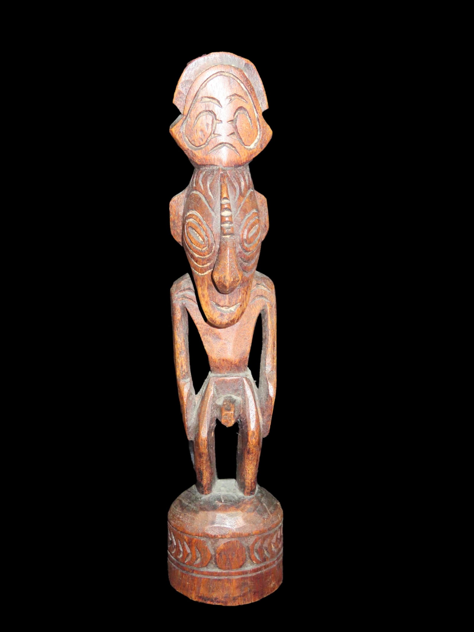 9" Nice Hand Carved Totem Statue. Wood.: 9" Nice Hand Carved Totem Statue. Wood.