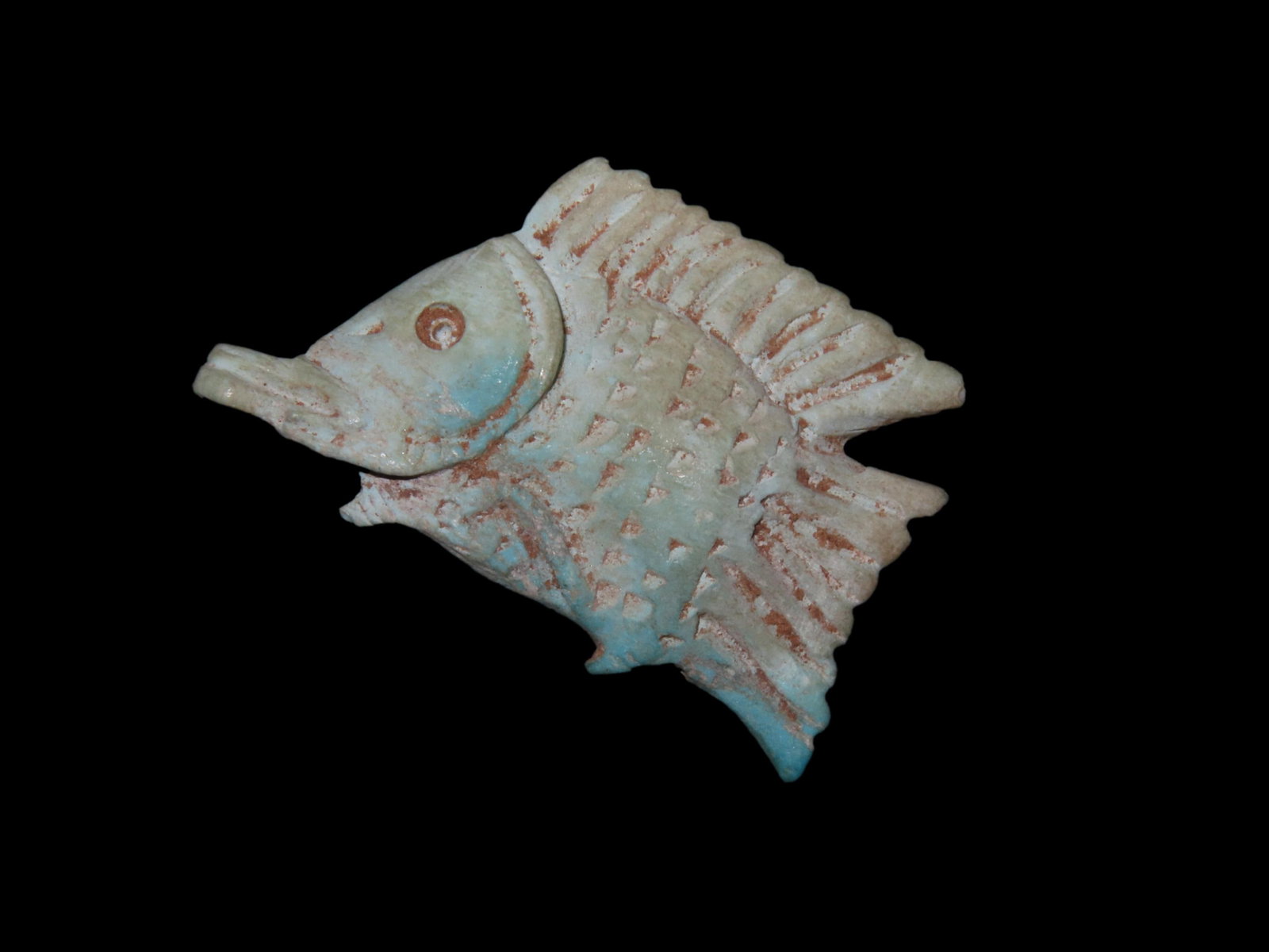 1 5/8" Authentic, Antique Egyptian Fish Amulet. Symbolism & Purpose: Rebirth, Fertility & Divine: 1 5/8" Authentic, Antique Egyptian Fish Amulet. Symbolism & Purpose: Rebirth, Fertility & Divine Connection. Middle Kingdom 2040-1650 B.C.
