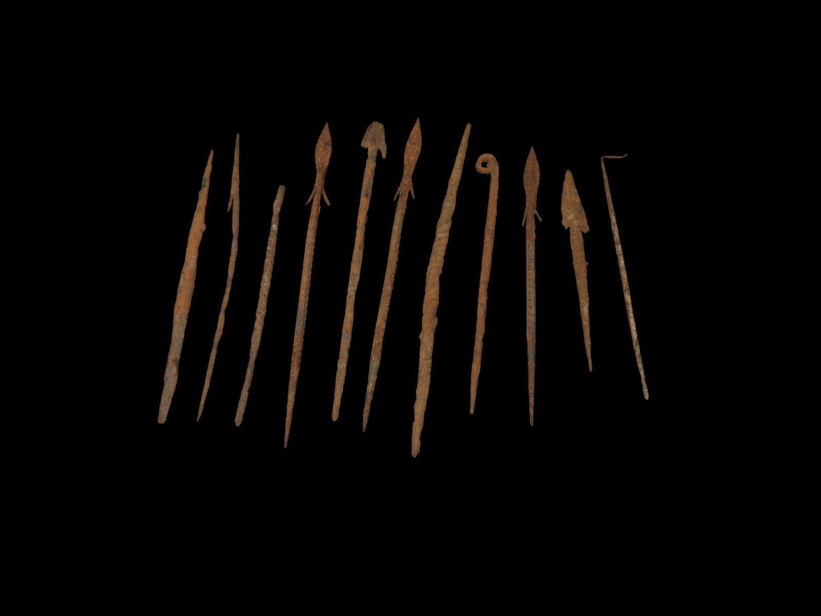 Mid 18oo"s African Spear/Arrow Tios Iron Nice Barbed Examples: Mid 18oo"s African Spear/Arrow Tios Iron Nice Barbed Examples