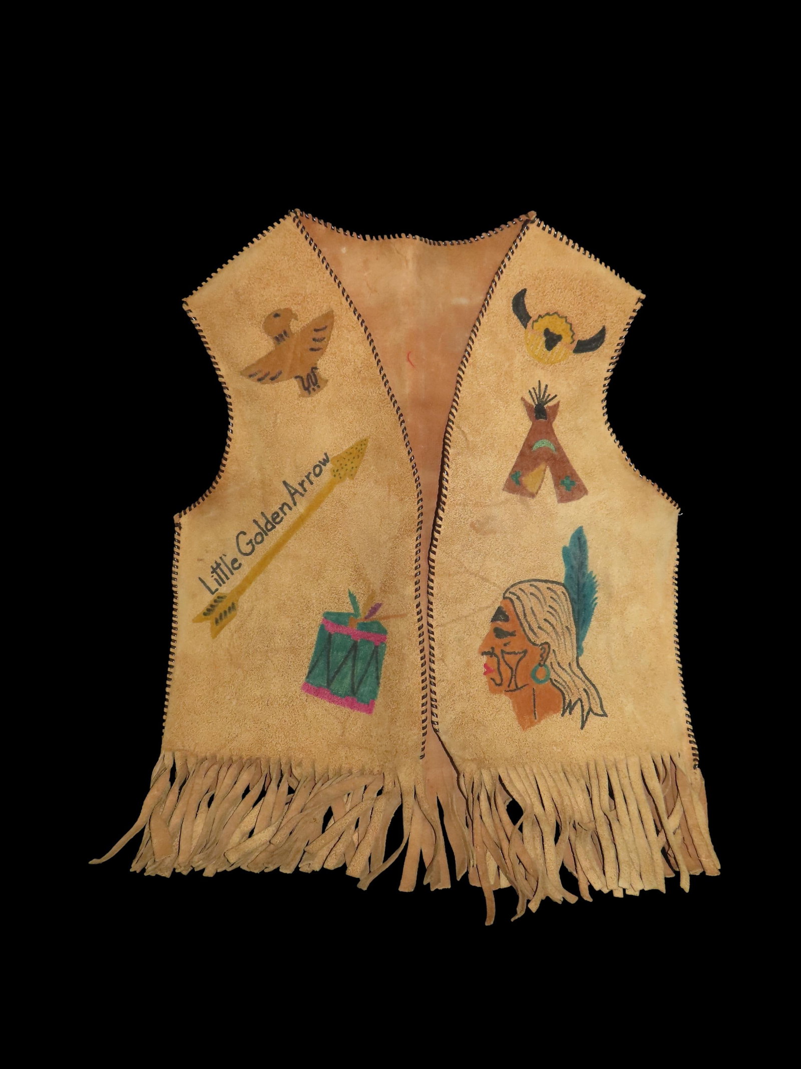Neat Vintage, Native American Style, Leather Vest: Neat Vintage, Native American Style, Leather Vest