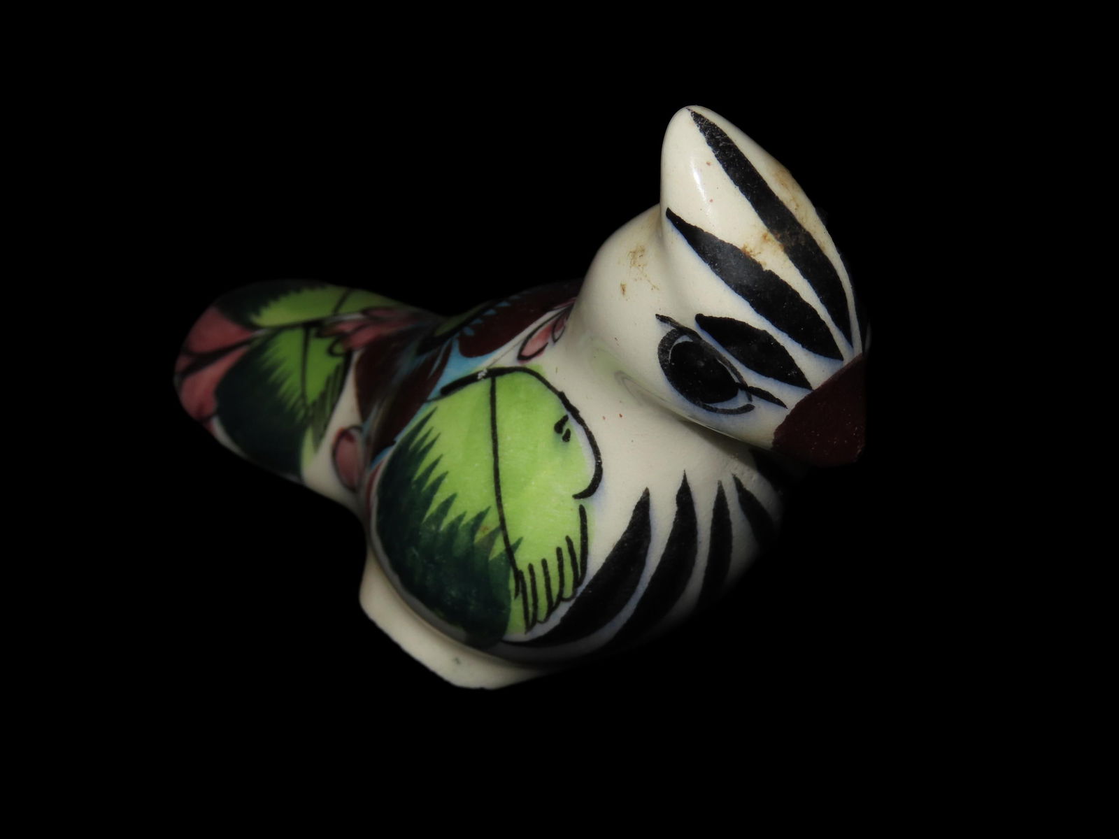 Mexican Tonala, Folk Art Pottery Hand Painted Bird, Vintage / Signed: Mexican Tonala, Folk Art Pottery Hand Painted Bird, Vintage / Signed