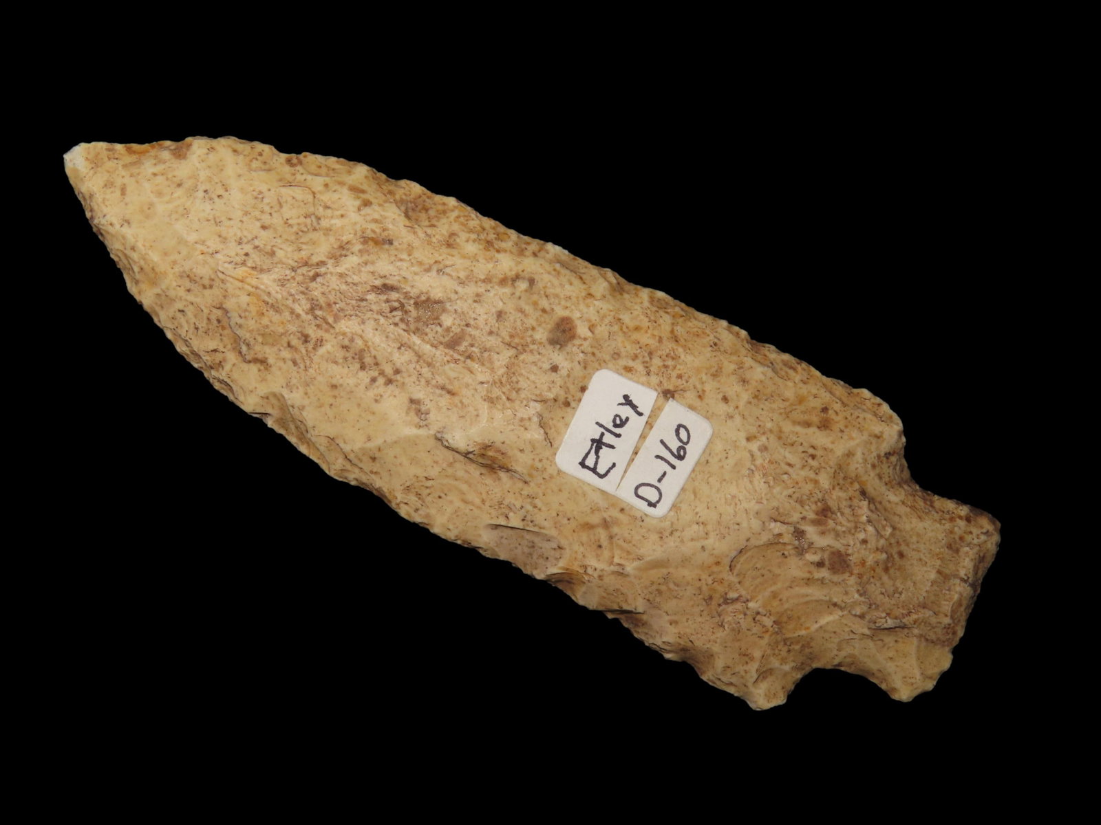 4 3/4" Etley, Adams Co. Illinois. Nice large classic example with heavy patination.: 4 3/4" Etley, Adams Co. Illinois. Nice large classic example with heavy patination.