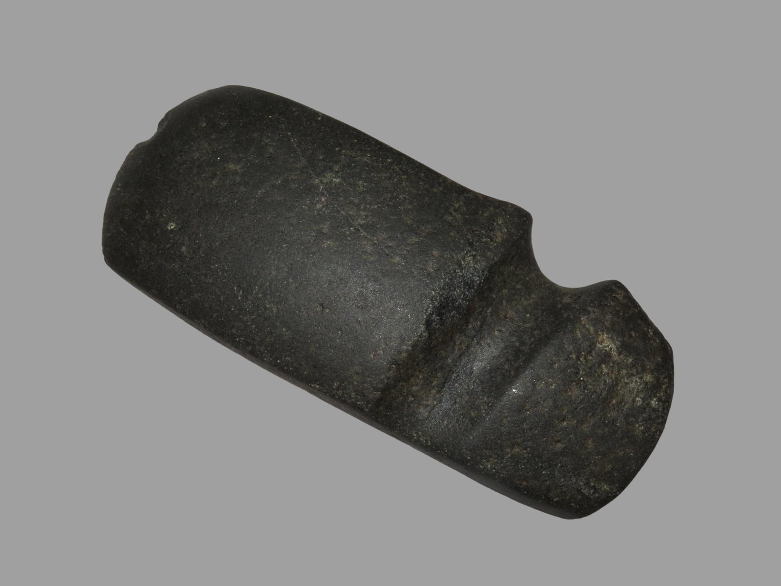 5 1/8" Slant Groove Axe, Pike Co. Illinois. Dickey & Motley COA's. Great form and nice polish.: 5 1/8" Slant Groove Axe, Pike Co. Illinois. Dickey & Motley COA's. Great form and nice polish. Stands up on edge nicely.