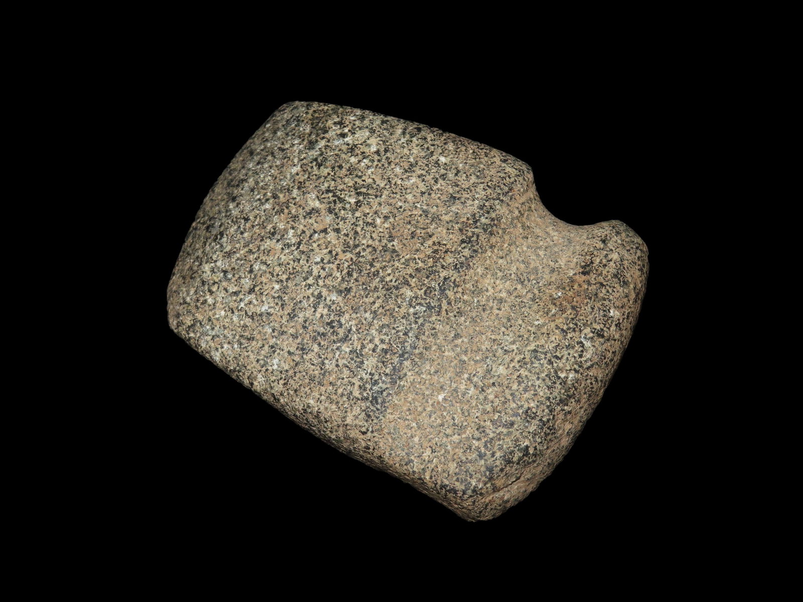 Nice 5 1/2" Three Quarter Groove Axe, Jefferson Co. Kentucky. Motley COA. Highly developed granite: Nice 5 1/2" Three Quarter Groove Axe, Jefferson Co. Kentucky. Motley COA. Highly developed granite axe with great form. Nice polish and great patina. Stands up on either edge.