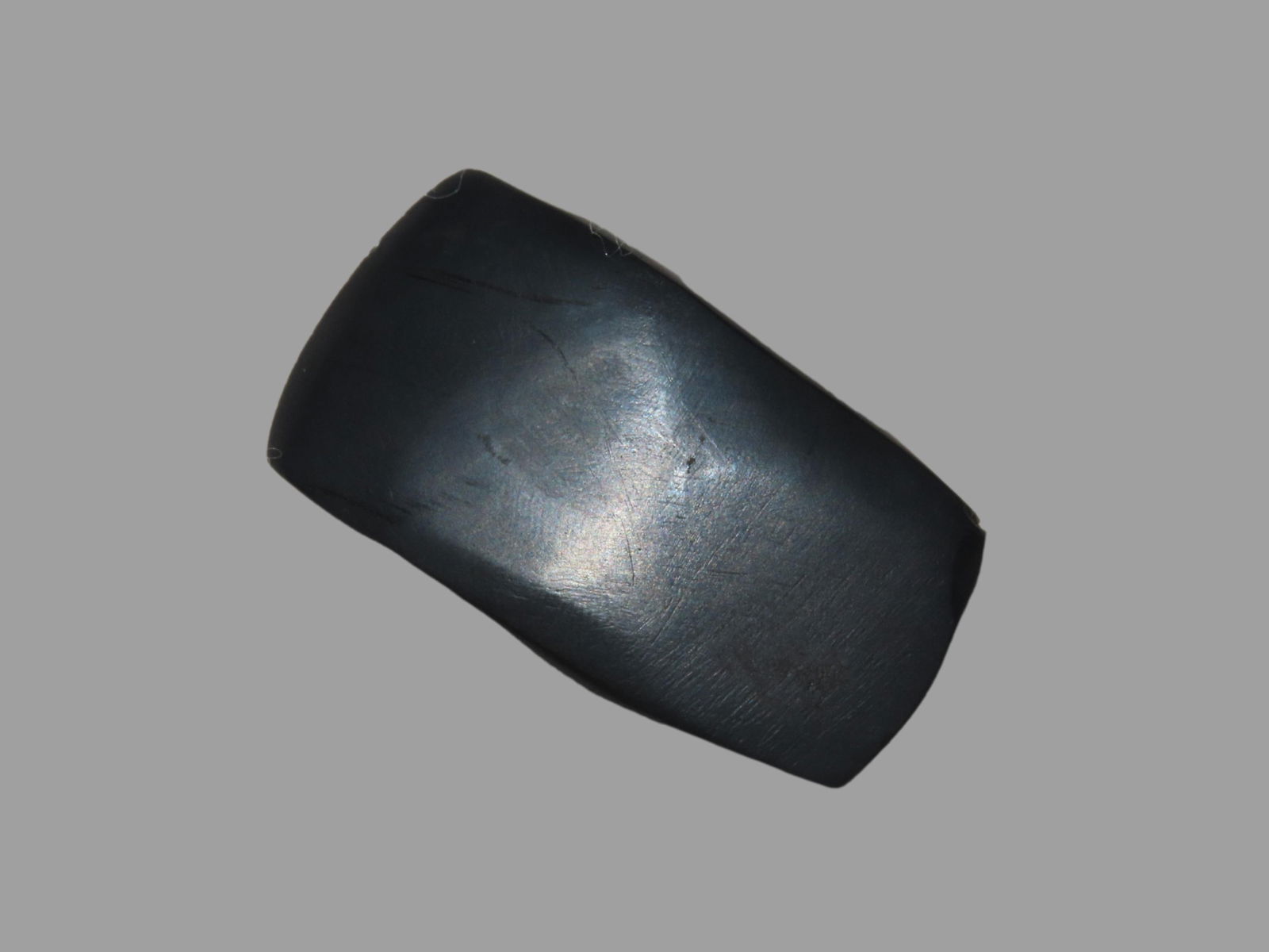 Perfect Mini 1 5/8" Hematite Celt, Adams Co. Illinois. Motley COA. Ex Dennis Derosear Collection.: Perfect Mini 1 5/8" Hematite Celt, Adams Co. Illinois. Motley COA. Ex Dennis Derosear Collection. Flawless example with nicely squared edges and a prefect bit. Amazing polish and great form. A fine hi