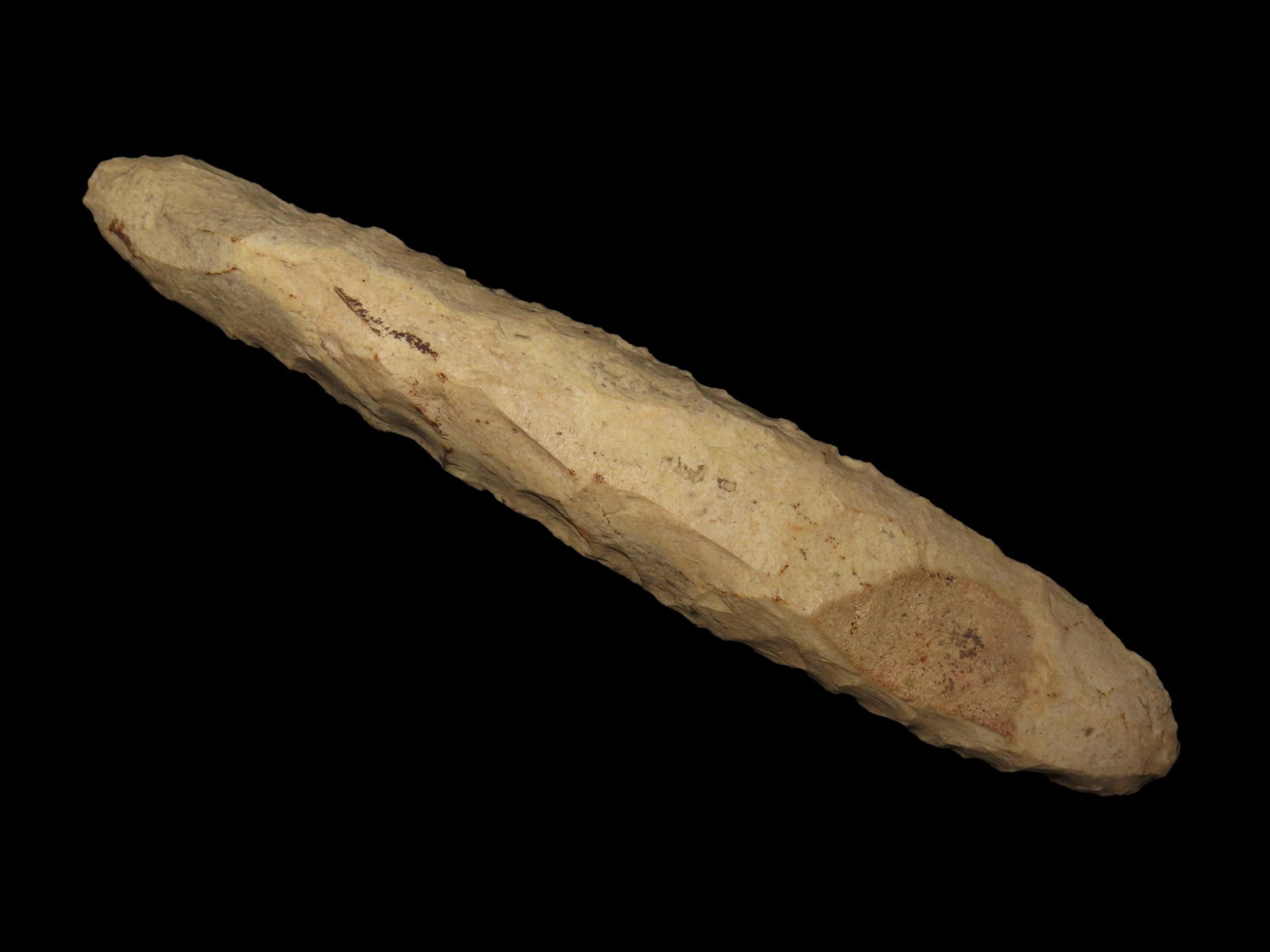 Nice 7 7/8" Cahokia Flint Chisel / Pick, Madison Co. Illinois. Nice long example, well made with: Nice 7 7/8" Cahokia Flint Chisel / Pick, Madison Co. Illinois. Nice long example, well made with great patina.