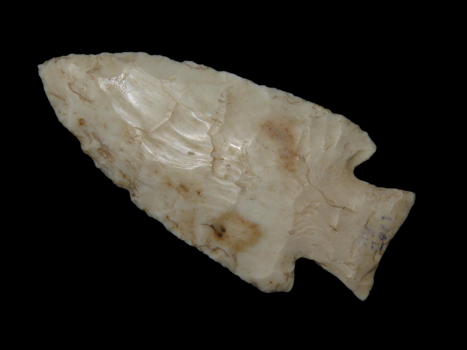 3 3/4" Hardin, Lincoln Co. Missouri. Perino COA. Ex Randy Hudson, Richard Smith, Joey Ellis. Nice: 3 3/4" Hardin, Lincoln Co. Missouri. Perino COA. Ex Randy Hudson, Richard Smith, Joey Ellis. Nice large example, well flaked with great patina. Nice classic example!