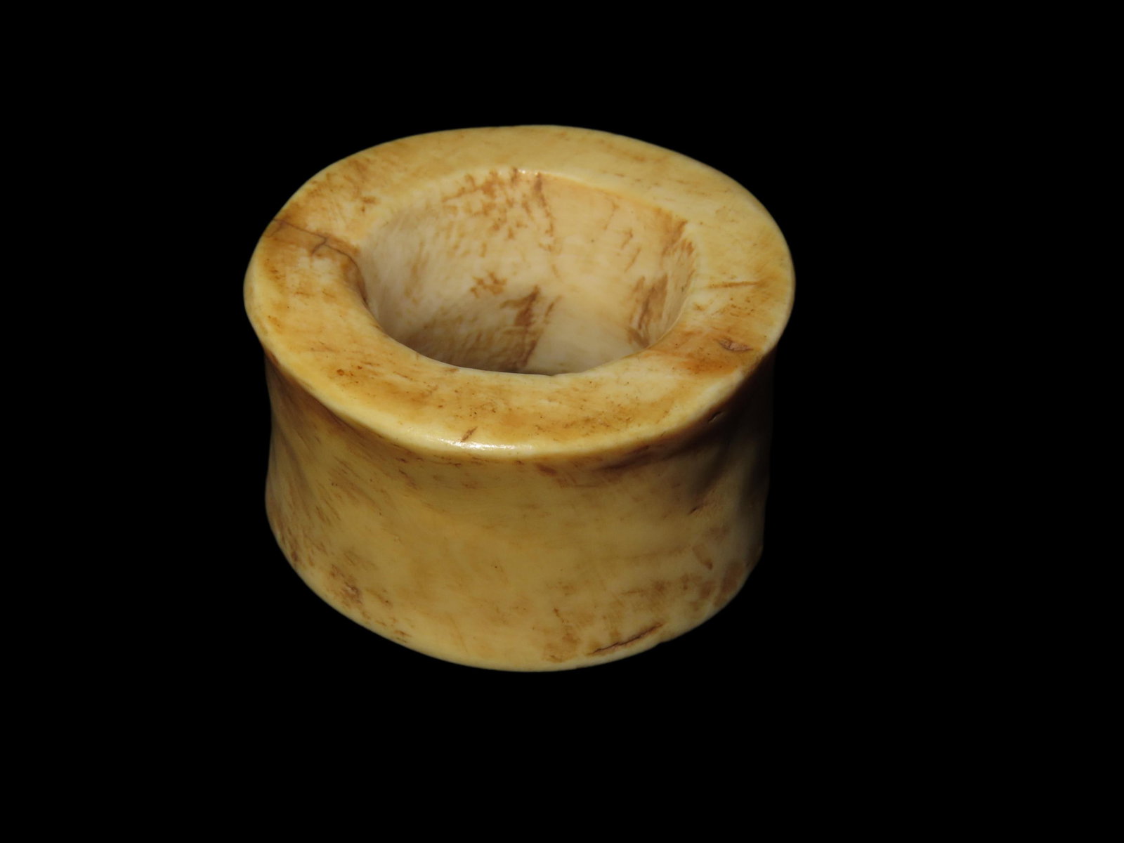 1 1/4" Highly Polished Maya Ear Spool, Guatemala. Very nicely shaped example, 1 1/4" wide and 3/4" (1 of 7)