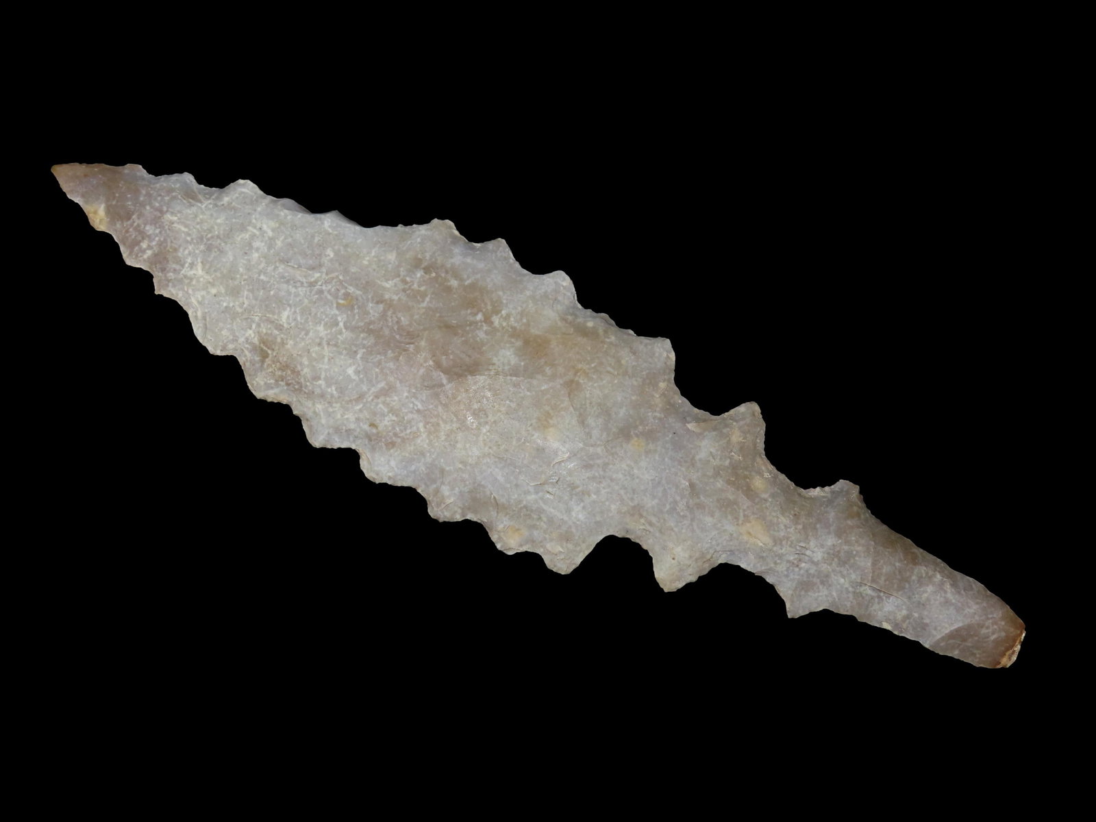 Oustanding 10 7/8" Mayan Eccentric Dagger. Motley COA. Simply Huge example, made out of some Highly (1 of 9)