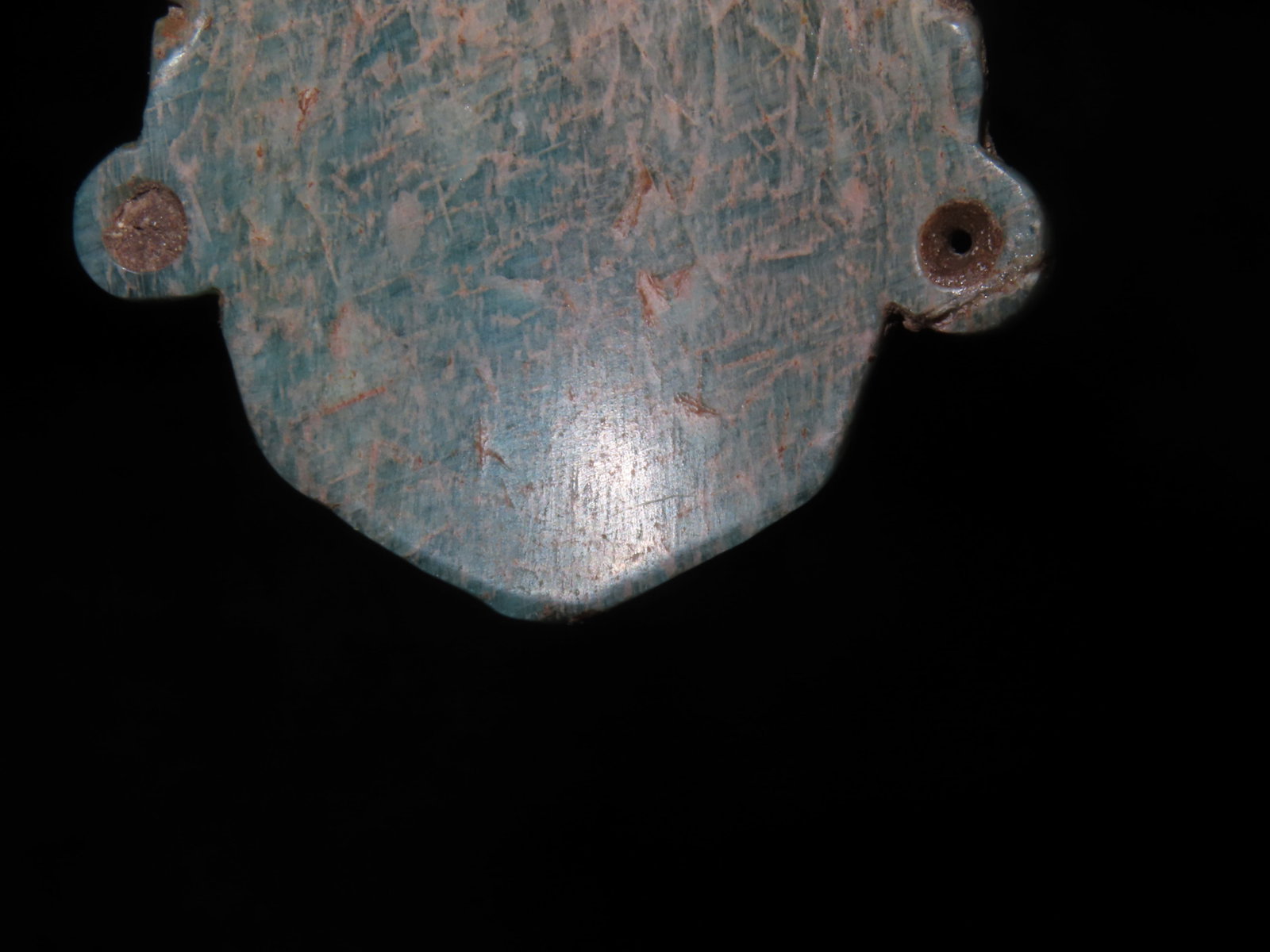 Incredible Mayan Maskette Pendant, Guatemala. Motley COA. Made from a Gorgeous Blue-Green jade. Just - 8