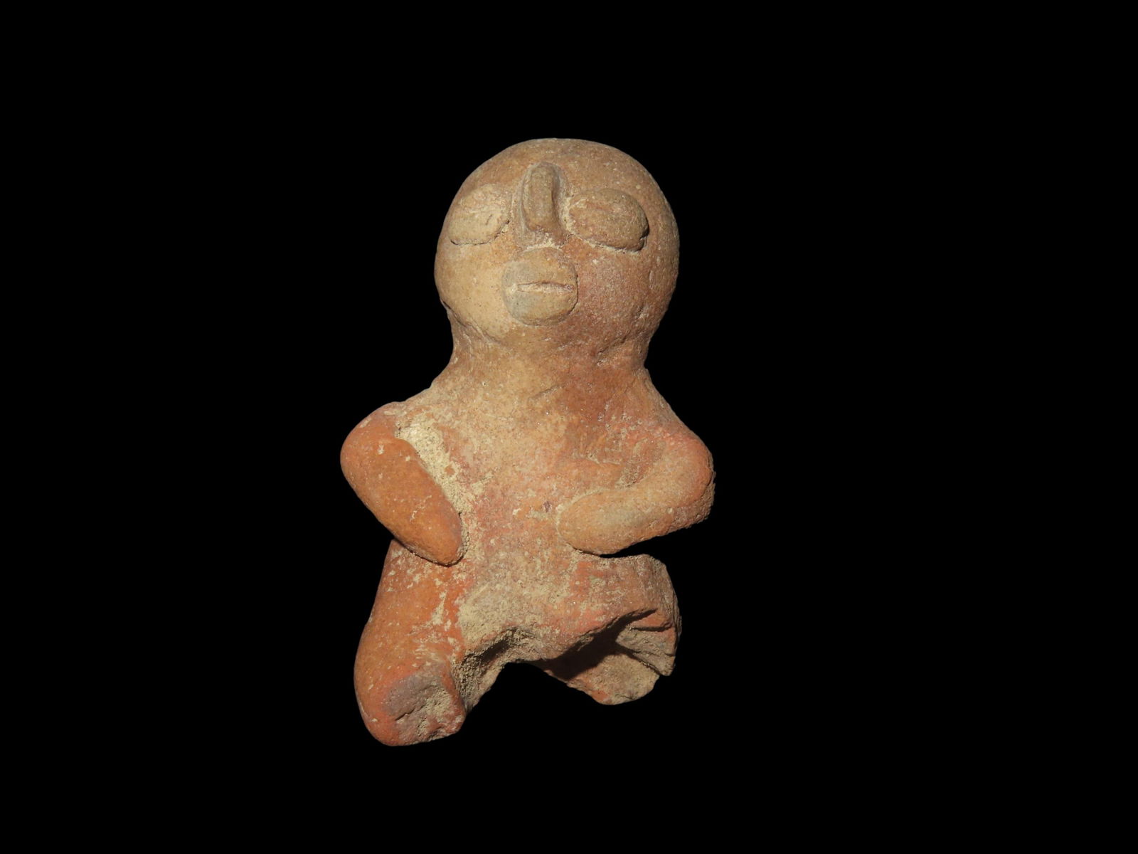 Amazing Valdivia Human Effigy Figure, Ecuador. Ex Capt. Tom Miller Collection, ex Jairo Lalaleo.: Amazing Valdivia Human Effigy Figure, Ecuador. Ex Capt. Tom Miller Collection, ex Jairo Lalaleo. Great Example with amazing details and great patina.