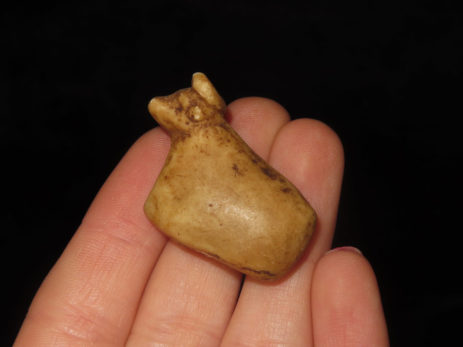 Pre-Columbian Stone Canopa Ram Effigy from Peru, Nicely Detailed Example. Nice form and Polish with - 2