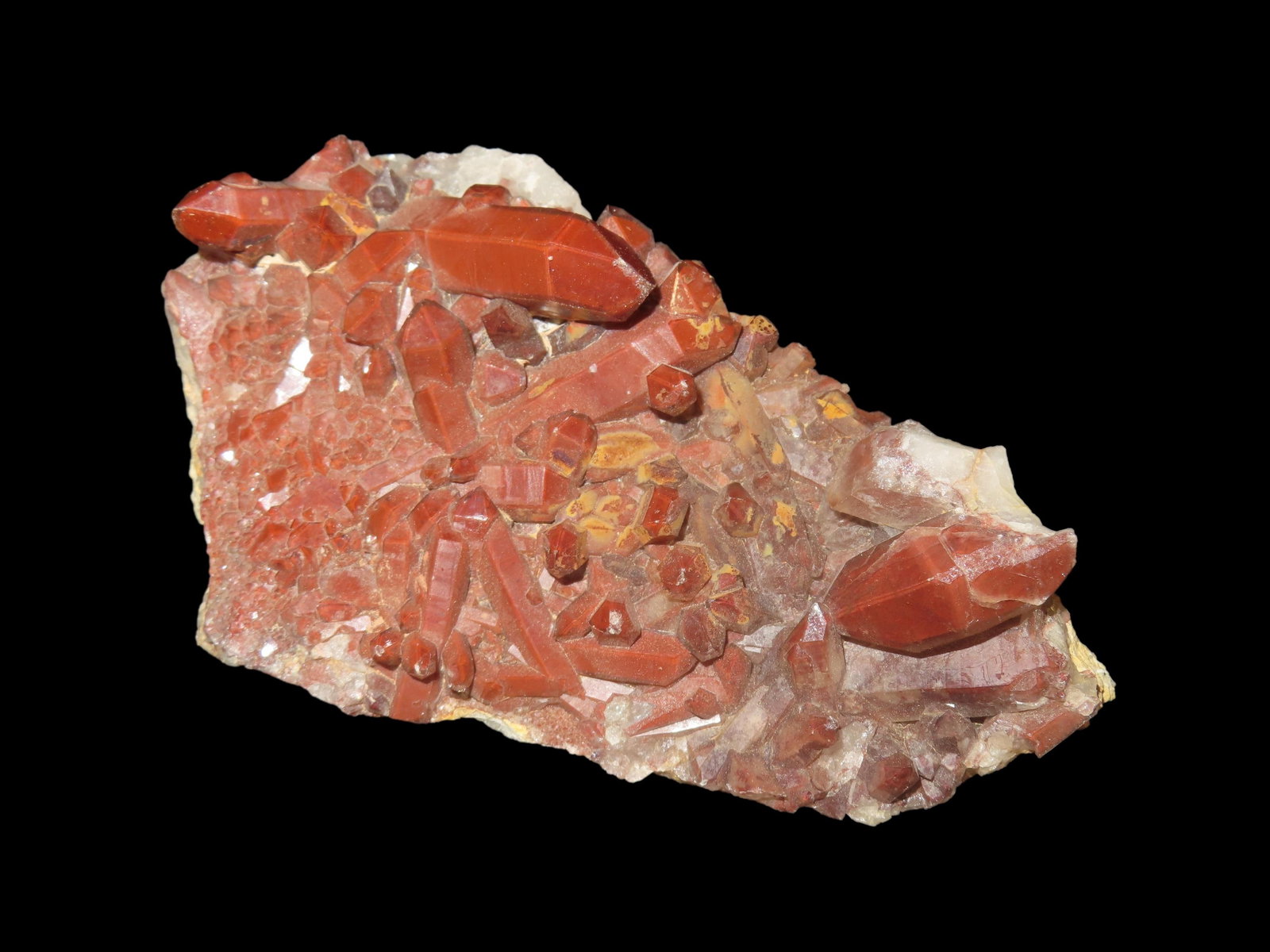 Beautiful Large Red Quartz Crystal Cluster, Great Display Specimen.: Beautiful Large Red Quartz Crystal Cluster, Great Display Specimen.
